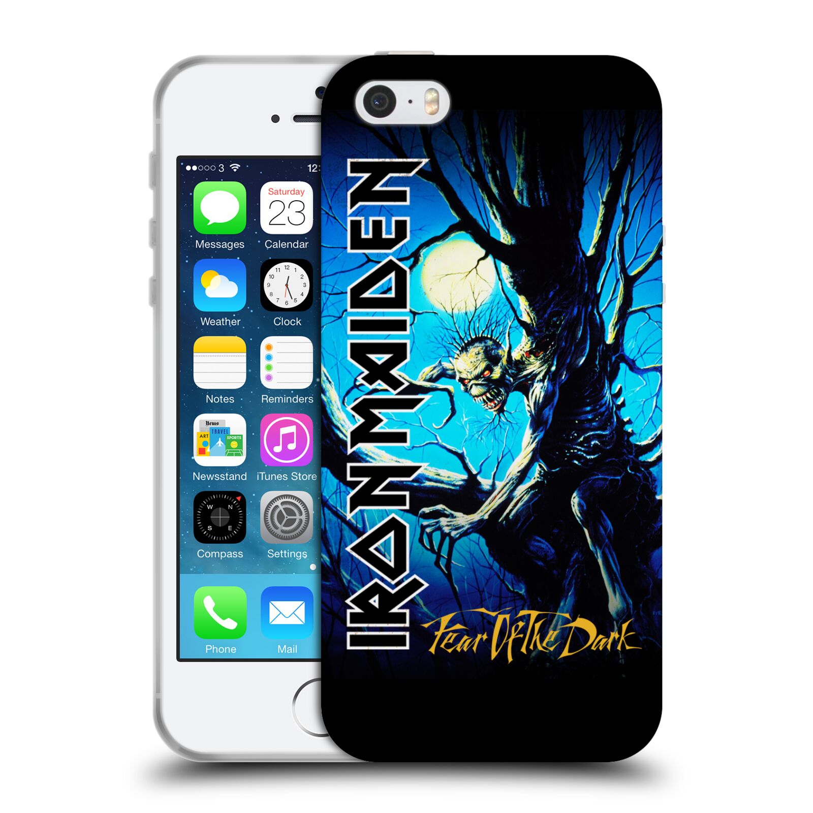 Silikonové pouzdro na mobil Apple iPhone 5, 5S, SE - Head Case - Iron Maiden - Fear Of The Dark (Silikonový kryt, obal, pouzdro na mobilní telefon Apple iPhone SE, 5S a 5 s motivem Iron Maiden - Fear Of The Dark)