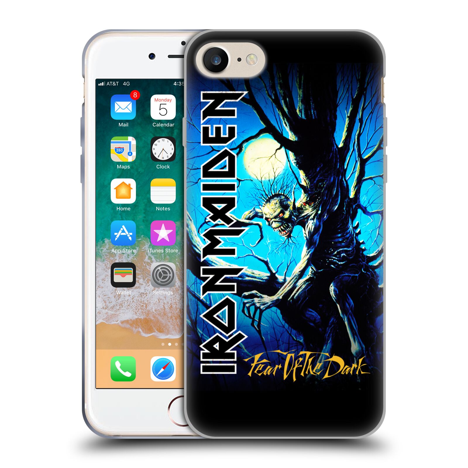 Silikonové pouzdro na mobil Apple iPhone SE 2022 / SE 2020 - Head Case - Iron Maiden - Fear Of The Dark (Silikonový kryt, obal, pouzdro na mobilní telefon Apple iPhone SE 2020 / Apple iPhone SE 2022 s motivem Iron Maiden - Fear Of The Dark)