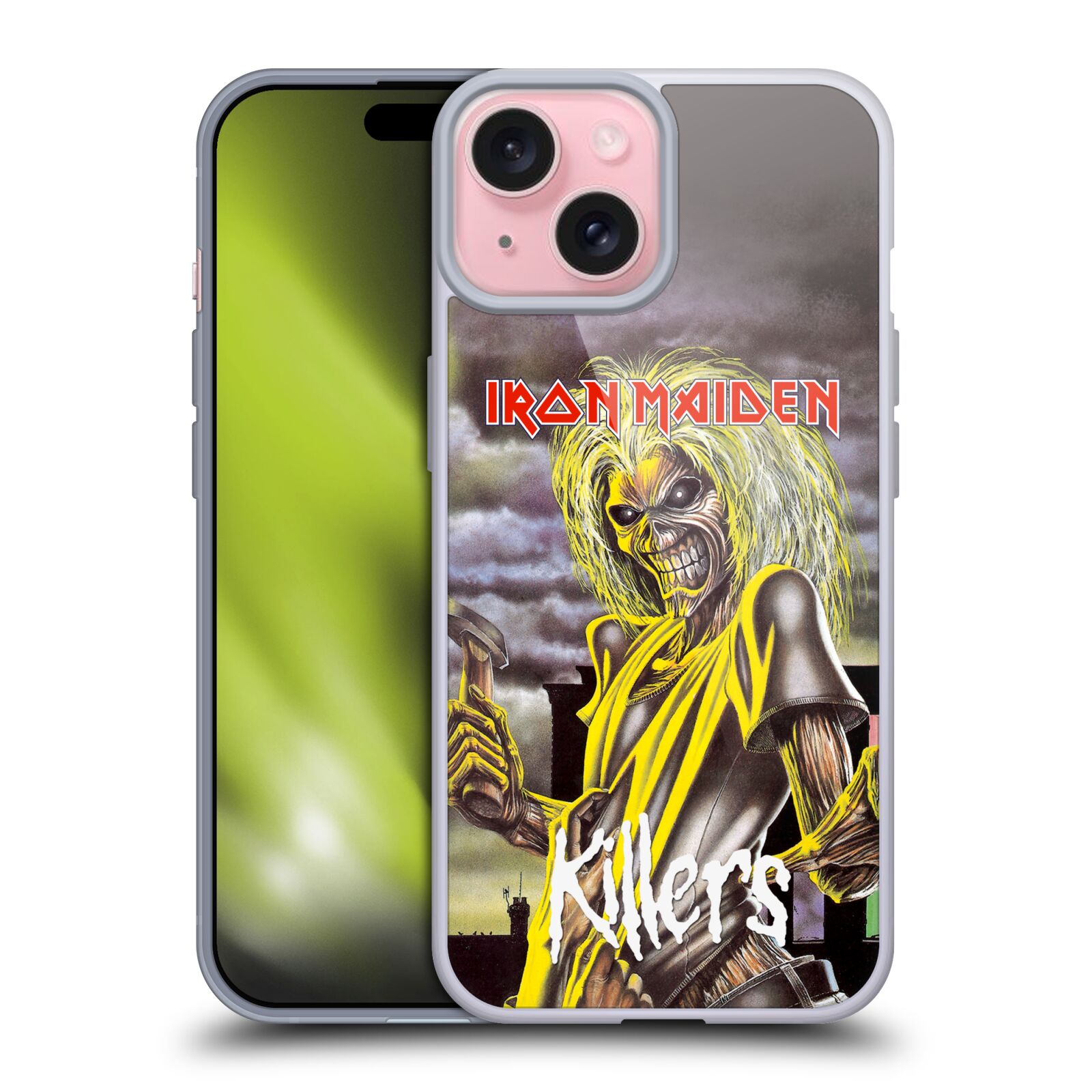 Silikonové lesklé pouzdro na mobil Apple iPhone 15 - Head Case - Iron Maiden - Killers (Silikonový lesklý kryt, obal, pouzdro na mobilní telefon Apple iPhone 15 s motivem Iron Maiden - Killers)