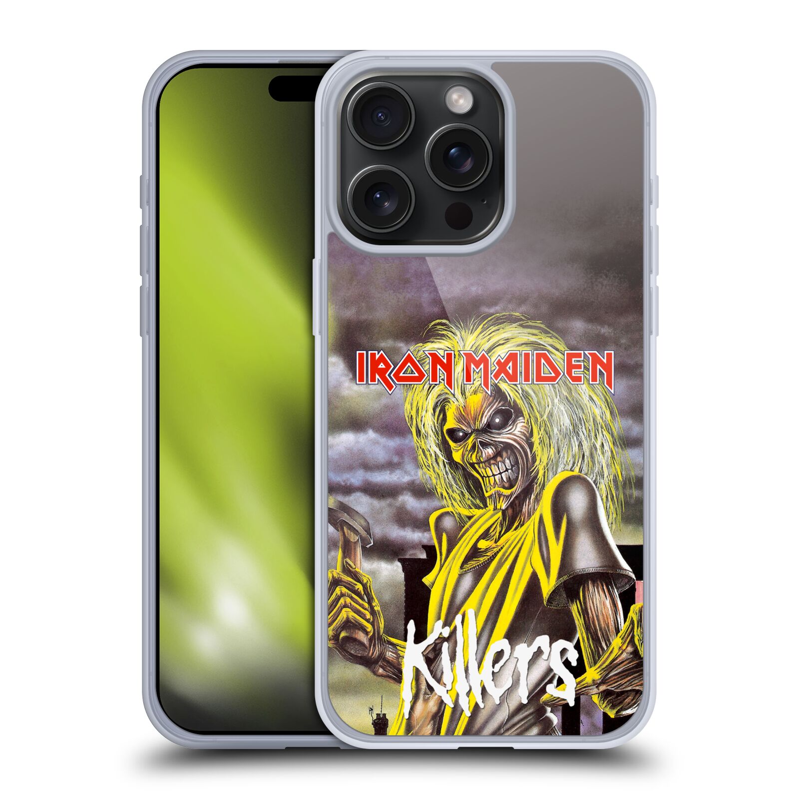 Silikonové lesklé pouzdro na mobil Apple iPhone 15 Pro Max - Head Case - Iron Maiden - Killers (Silikonový lesklý kryt, obal, pouzdro na mobilní telefon Apple iPhone 15 Pro Max s motivem Iron Maiden - Killers)