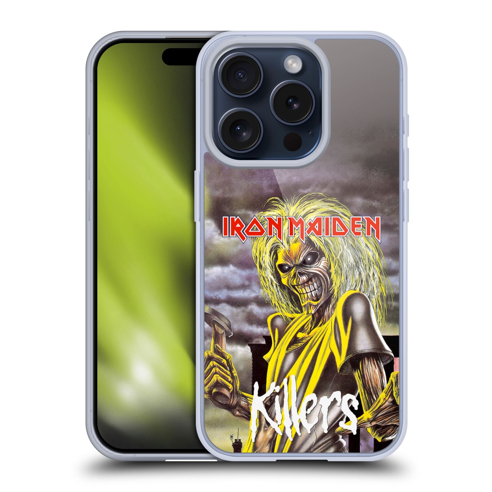 Silikonové lesklé pouzdro na mobil Apple iPhone 15 Pro - Head Case - Iron Maiden - Killers (Silikonový lesklý kryt, obal, pouzdro na mobilní telefon Apple iPhone 15 Pro s motivem Iron Maiden - Killers)