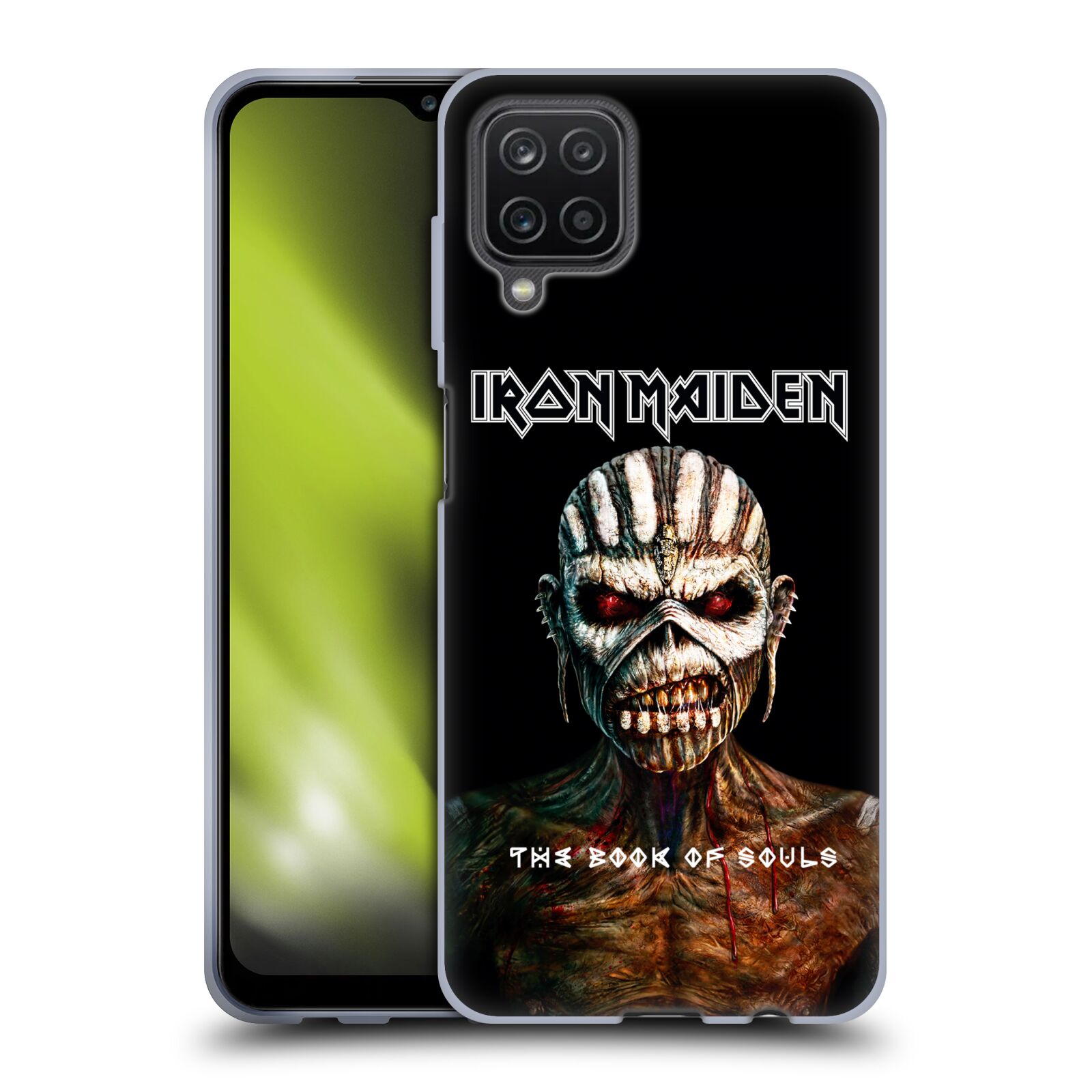 Silikonové pouzdro na mobil Samsung Galaxy A12 - Head Case - Iron Maiden - The Book Of Souls (Silikonový kryt, obal, pouzdro na mobilní telefon Samsung Galaxy A12 s motivem Iron Maiden - The Book Of Souls)