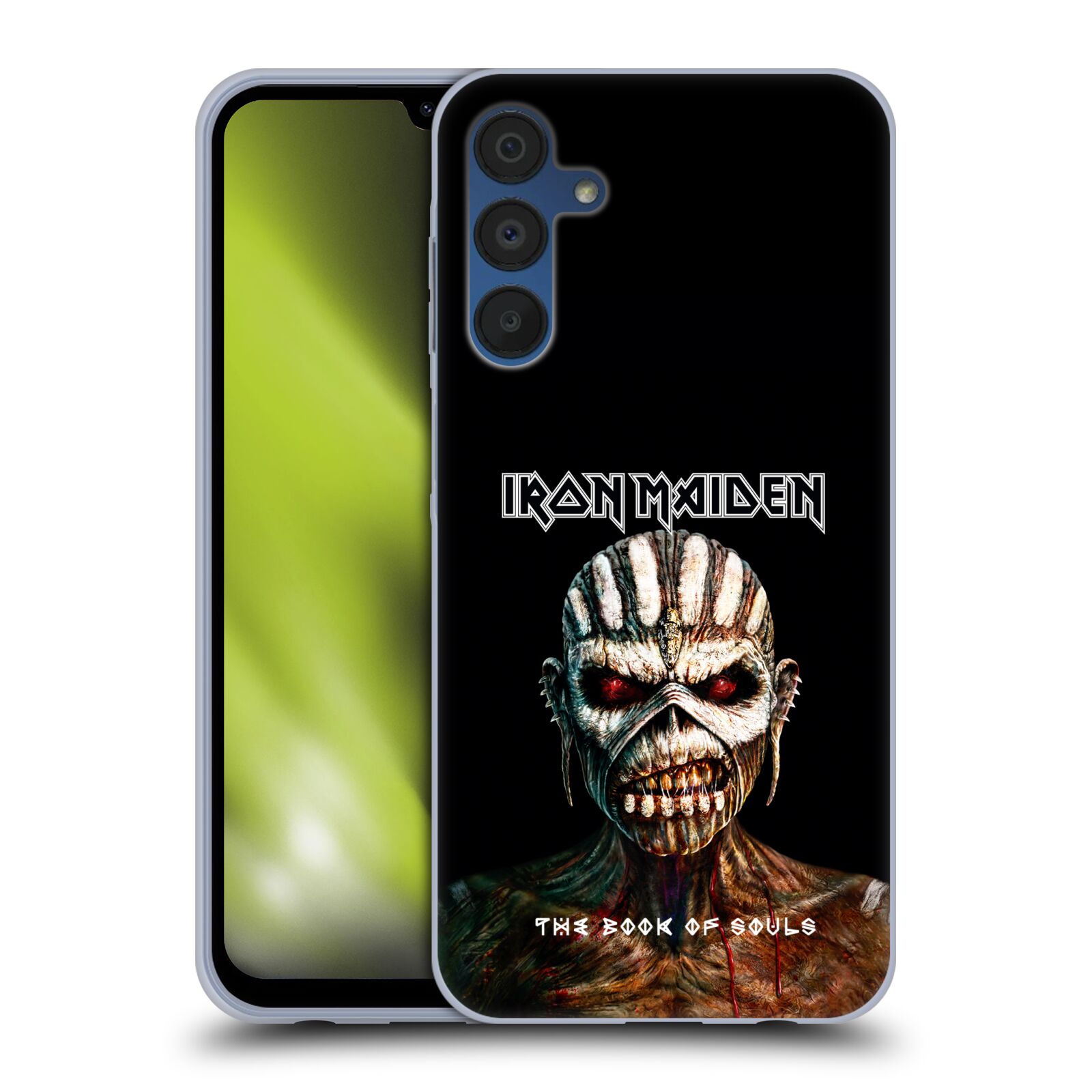 Silikonové pouzdro na mobil Samsung Galaxy A15 / A15 5G - Head Case - Iron Maiden - The Book Of Souls (Silikonový kryt, obal, pouzdro na mobilní telefon Samsung Galaxy A15 / A15 5G s motivem Iron Maiden - The Book Of Souls)
