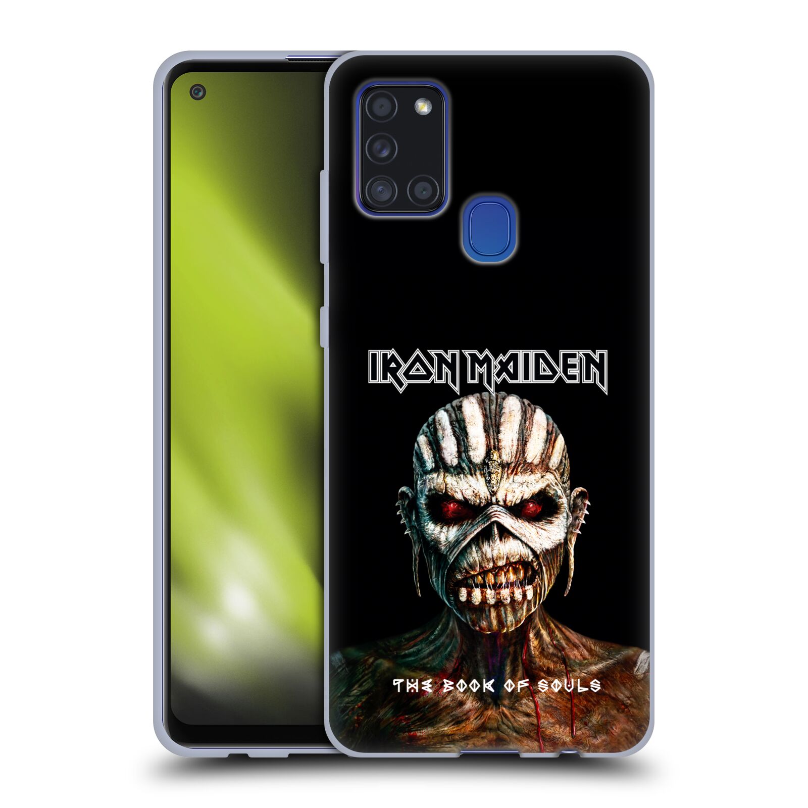 Silikonové pouzdro na mobil Samsung Galaxy A21s - Head Case - Iron Maiden - The Book Of Souls (Silikonový kryt, obal, pouzdro na mobilní telefon Samsung Galaxy A21s SM-A217F s motivem Iron Maiden - The Book Of Souls)
