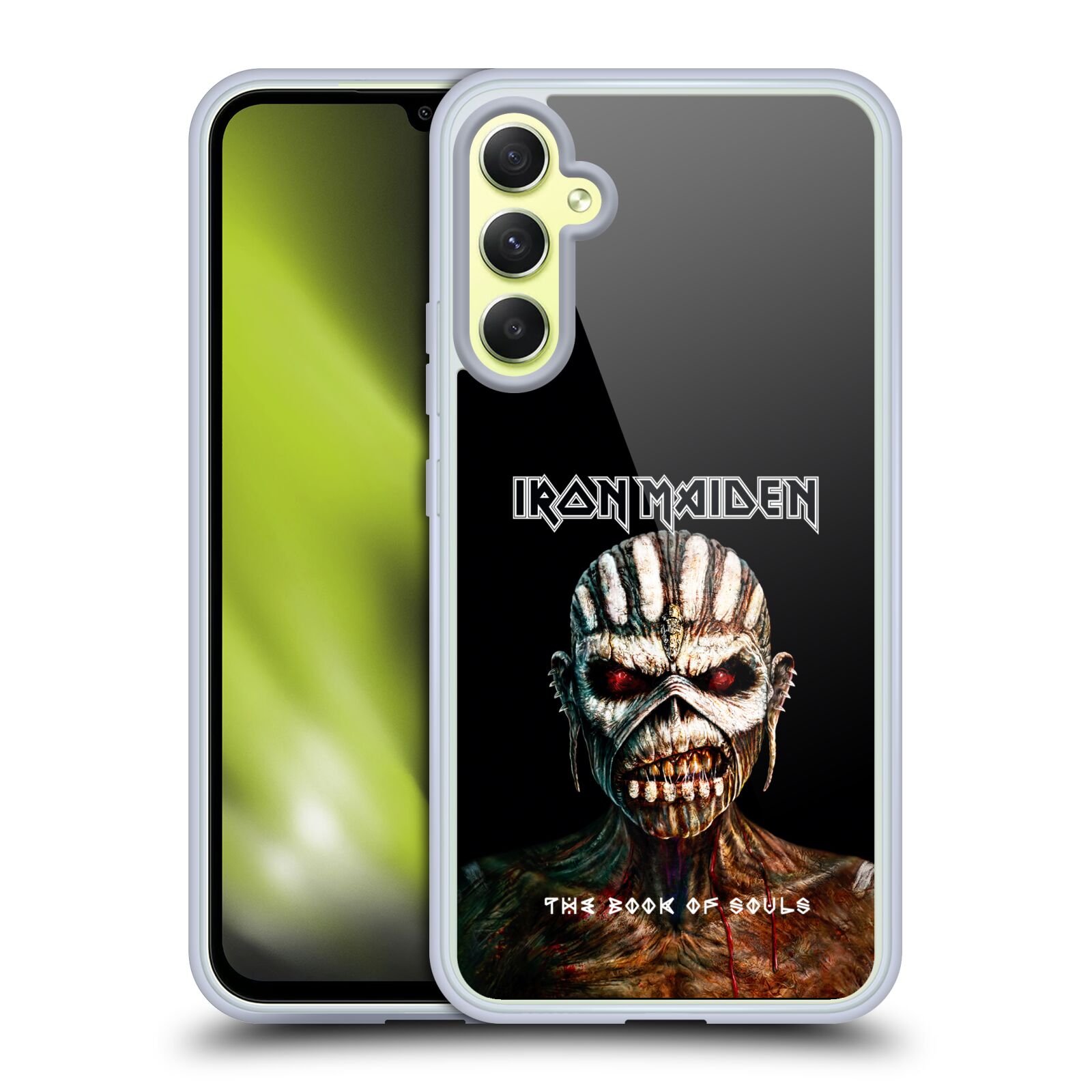 Silikonové pouzdro na mobil Samsung Galaxy A34 5G - Head Case - Iron Maiden - The Book Of Souls (Silikonový kryt, obal, pouzdro na mobilní telefon Samsung Galaxy A34 5G s motivem Iron Maiden - The Book Of Souls)
