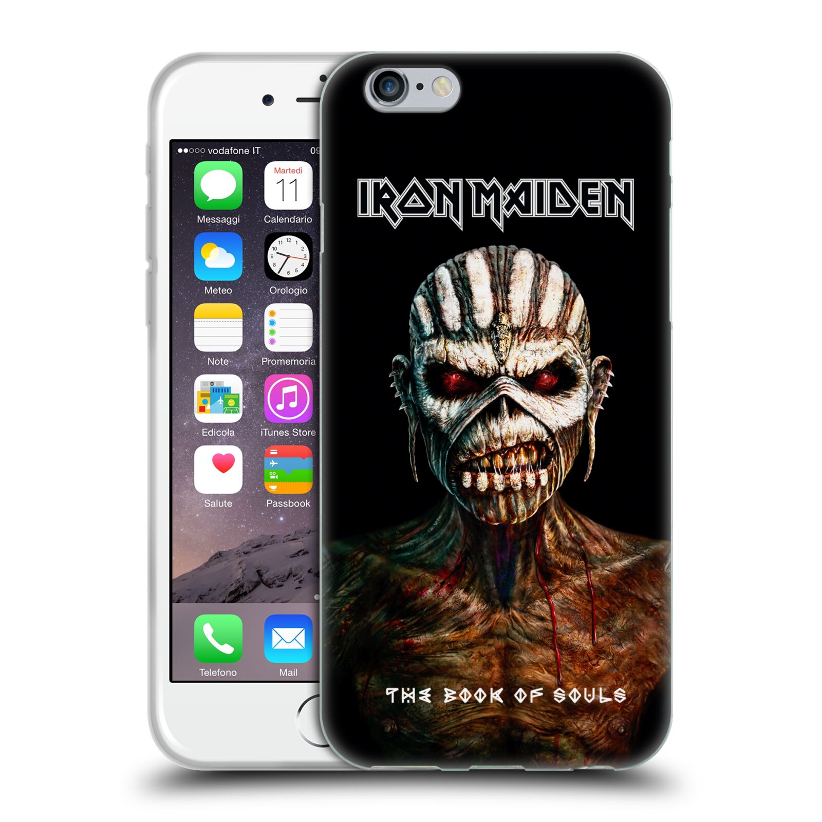 Silikonové pouzdro na mobil Apple iPhone 6 HEAD CASE - Iron Maiden - The Book Of Souls (Silikonový kryt či obal na mobilní telefon s licencovaným motivem Iron Maiden Apple iPhone 6)
