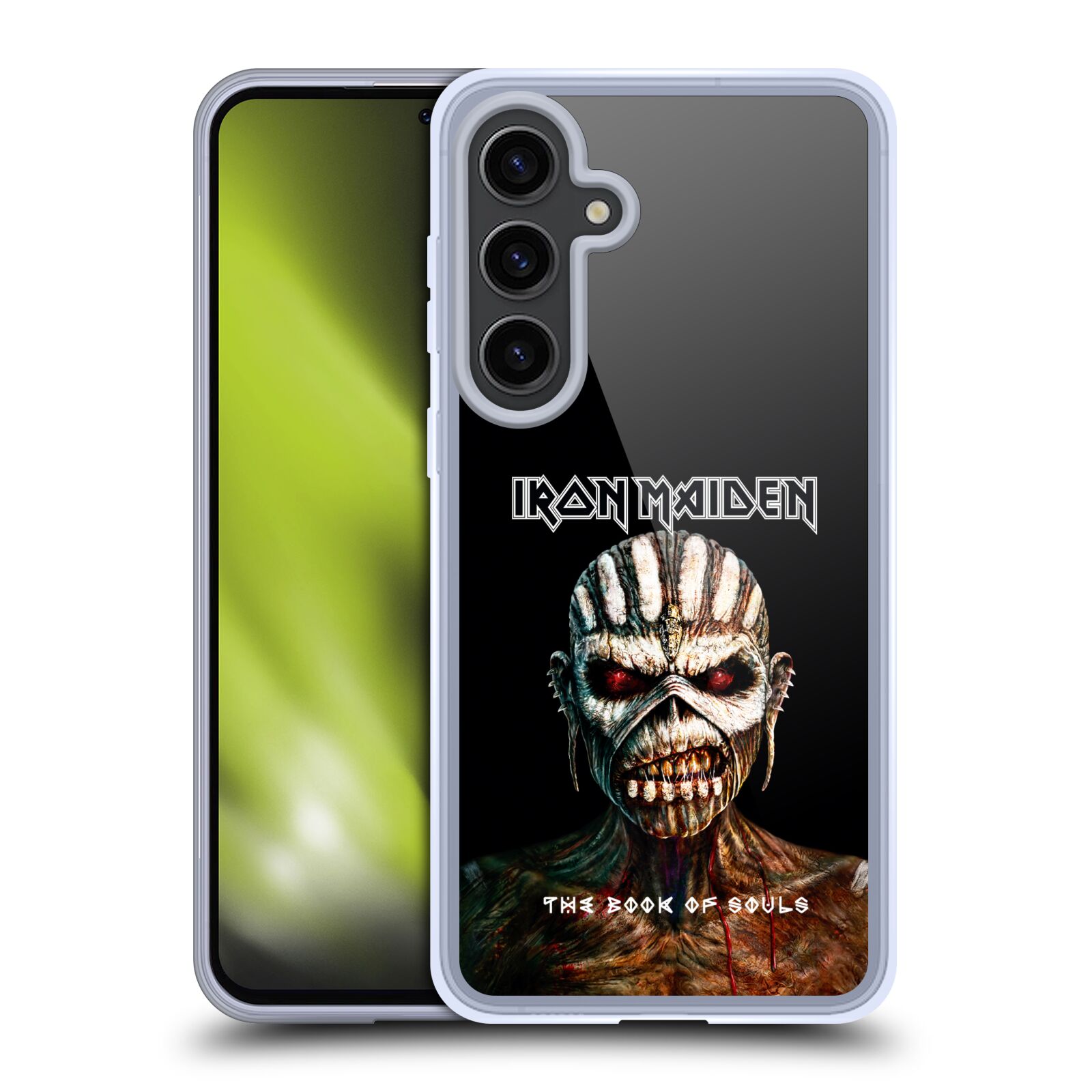 Silikonové lesklé pouzdro na mobil Samsung Galaxy S24 Plus - Head Case - Iron Maiden - The Book Of Souls (Silikonový kryt, obal, pouzdro na mobilní telefon Samsung Galaxy S24 Plus s motivem Iron Maiden - The Book Of Souls)
