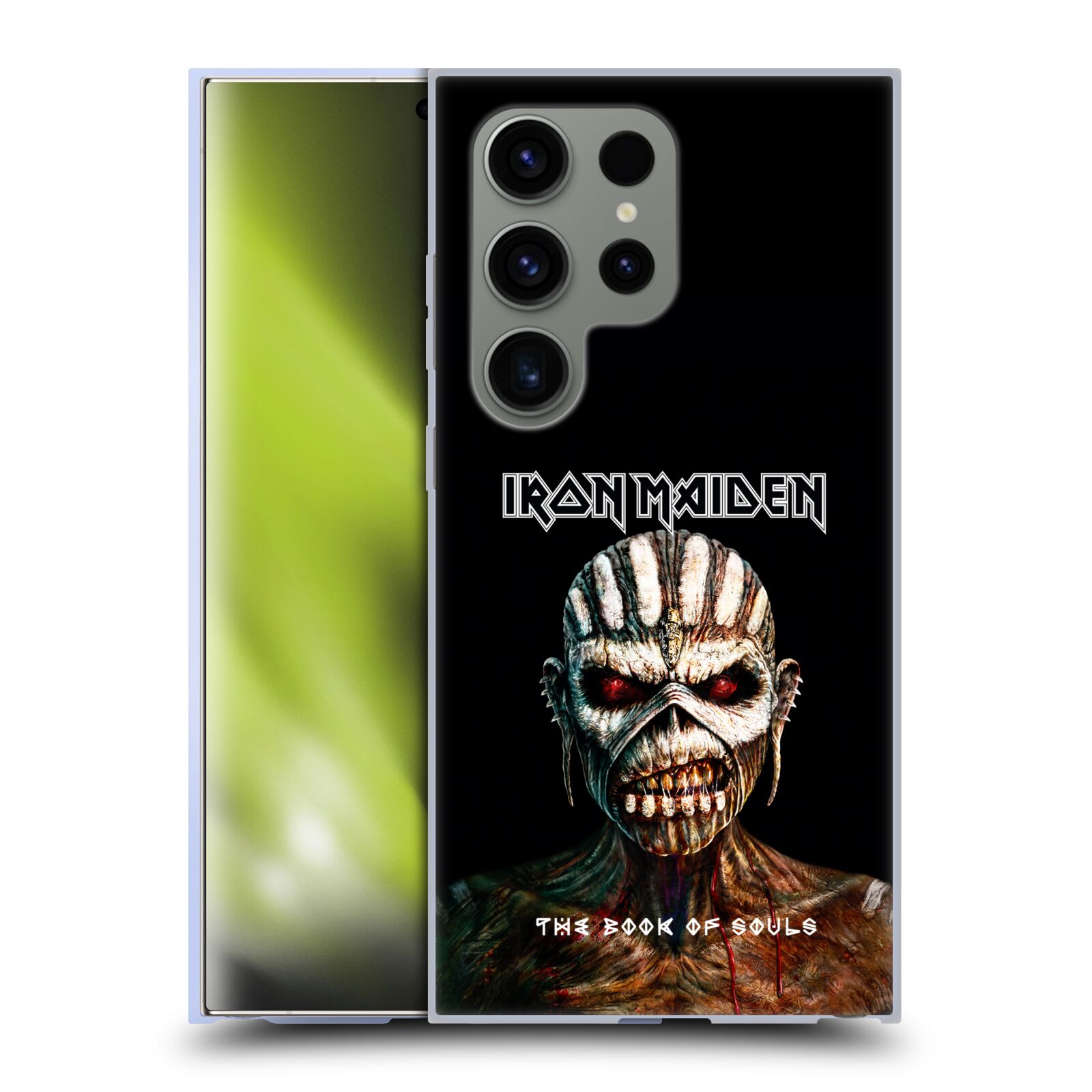 Silikonové lesklé pouzdro na mobil Samsung Galaxy S24 Ultra - Head Case - Iron Maiden - The Book Of Souls (Silikonový kryt, obal, pouzdro na mobilní telefon Samsung Galaxy S24 Ultra s motivem Iron Maiden - The Book Of Souls)