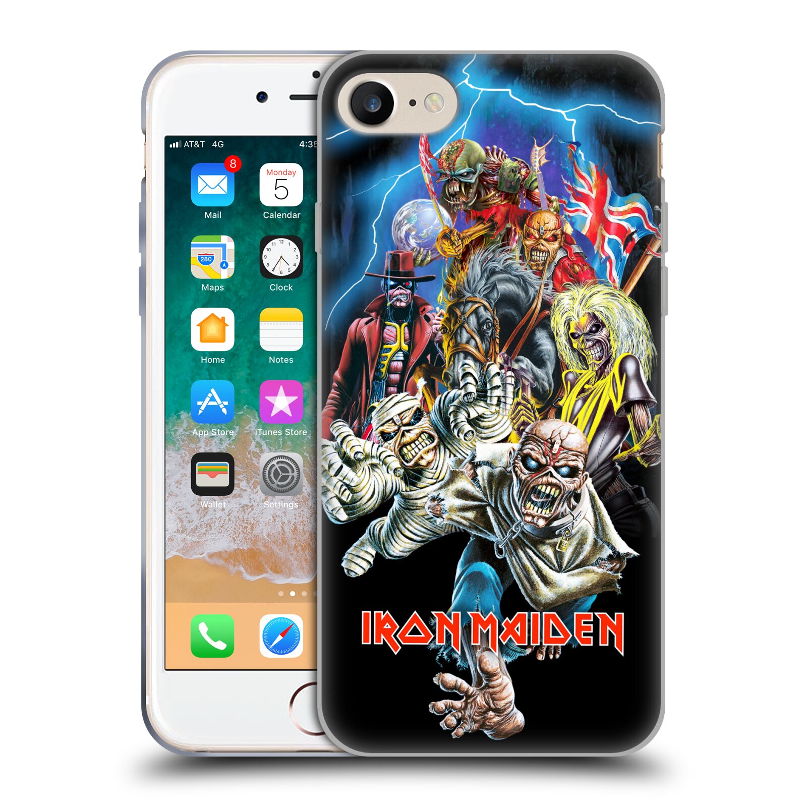 Silikonové pouzdro na mobil Apple iPhone 8 - Head Case - Iron Maiden - Best Of Beast (Silikonový kryt či obal na mobilní telefon Apple iPhone 8 s motivem Iron Maiden - Best Of Beast)