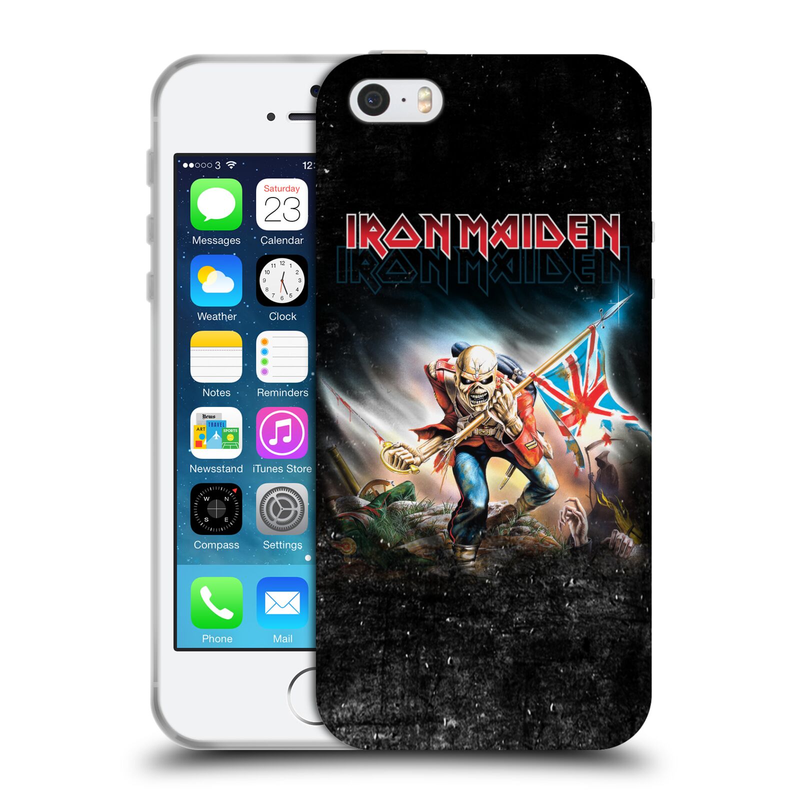 Silikonové pouzdro na mobil Apple iPhone 5, 5S, SE - Head Case - Iron Maiden - Trooper 2016 (Silikonový kryt, obal, pouzdro na mobilní telefon Apple iPhone SE, 5S a 5 s motivem Iron Maiden - Trooper 2016)