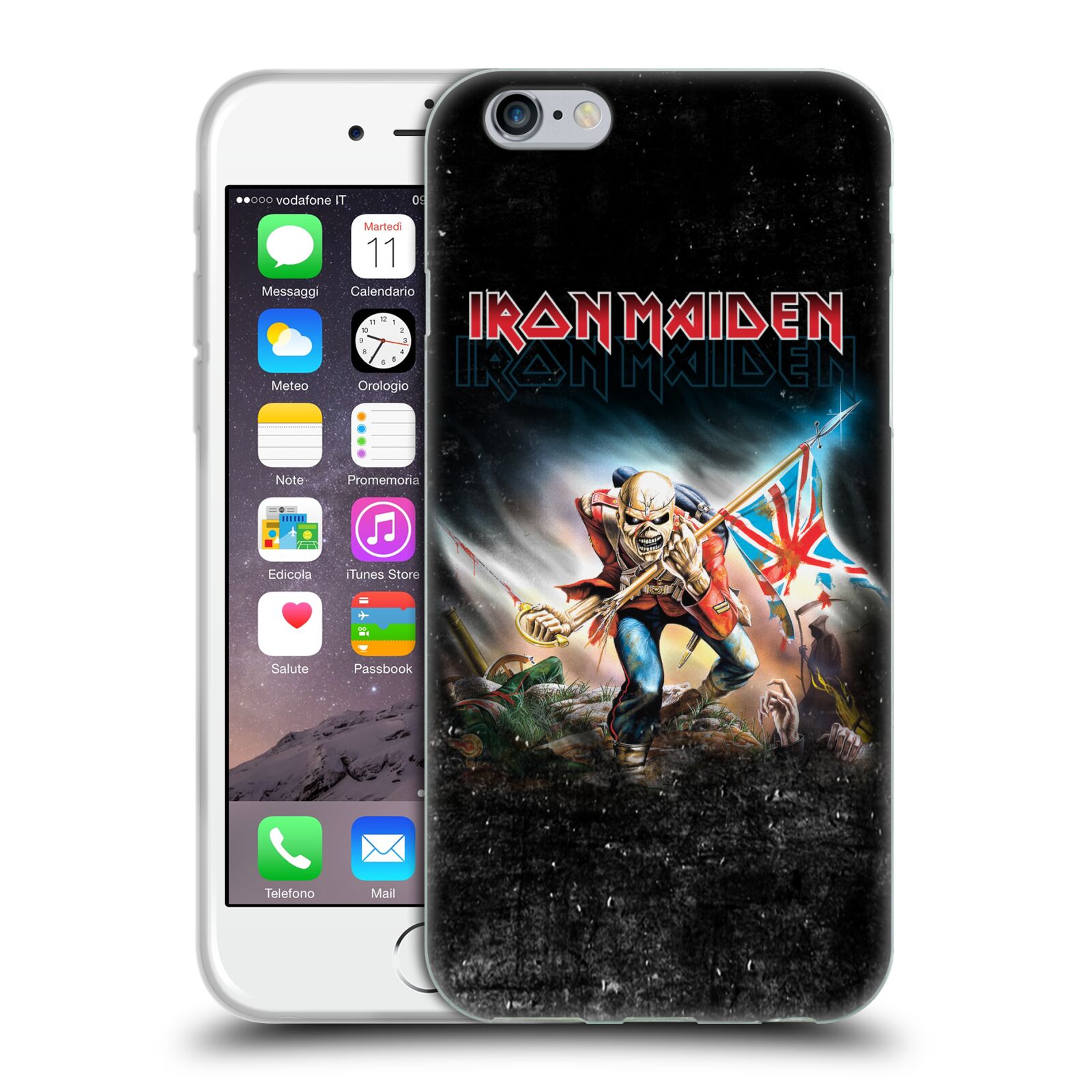 Silikonové pouzdro na mobil Apple iPhone 6 HEAD CASE - Iron Maiden - Trooper 2016 (Silikonový kryt či obal na mobilní telefon s licencovaným motivem Iron Maiden Apple iPhone 6)