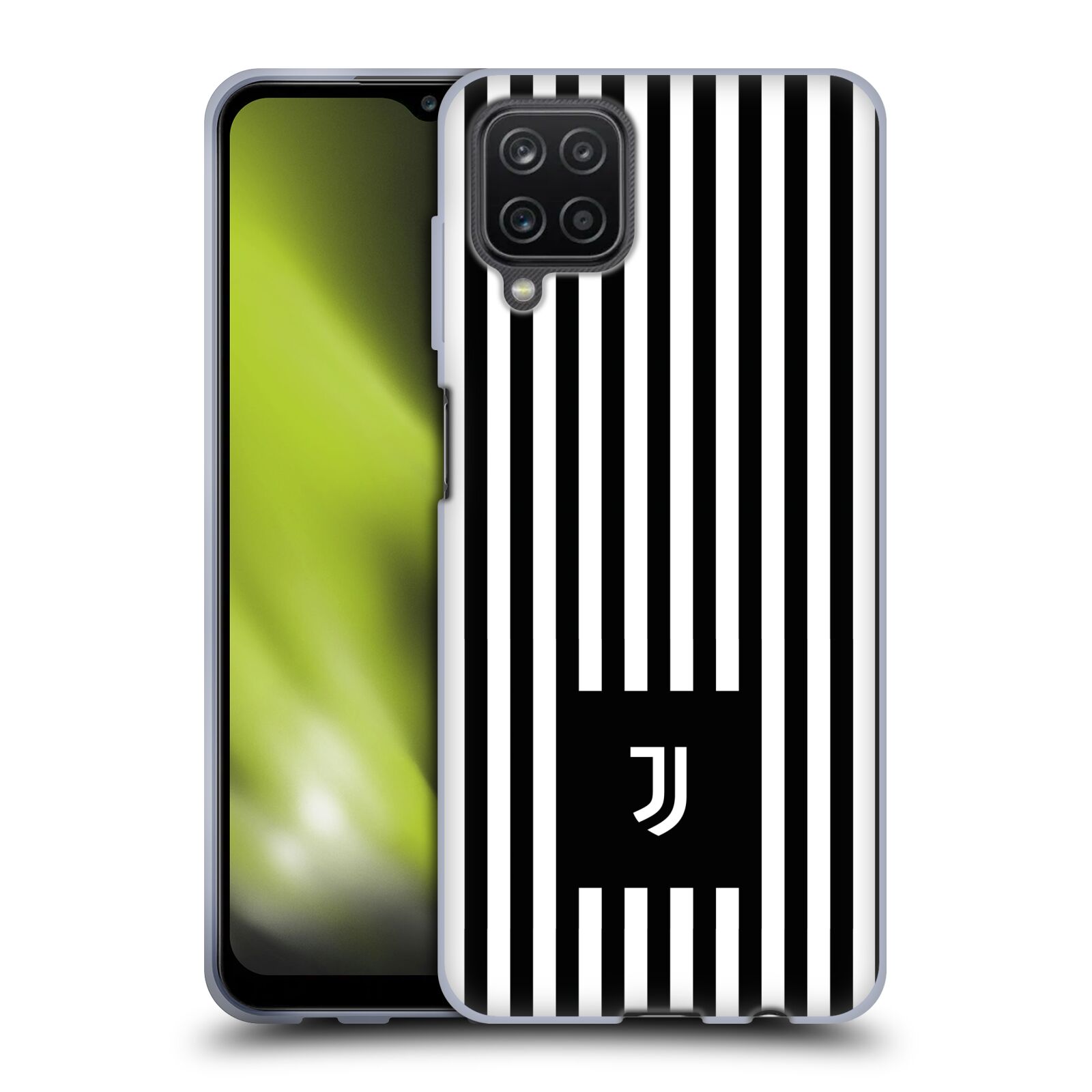 Silikonové pouzdro na mobil Samsung Galaxy A12 - Head Case - Juventus FC - Nové logo - Pruhy