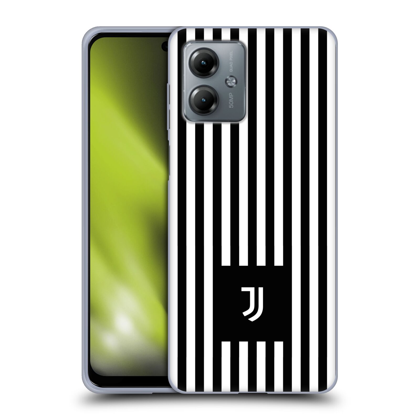 Silikonové pouzdro na mobil Motorola Moto G14 - Head Case - Juventus FC - Nové logo - Pruhy (Silikonový kryt, obal, pouzdro na mobilní telefon s motivem Juventus FC - Nové logo - Pruhy pro Motorola Moto G14)