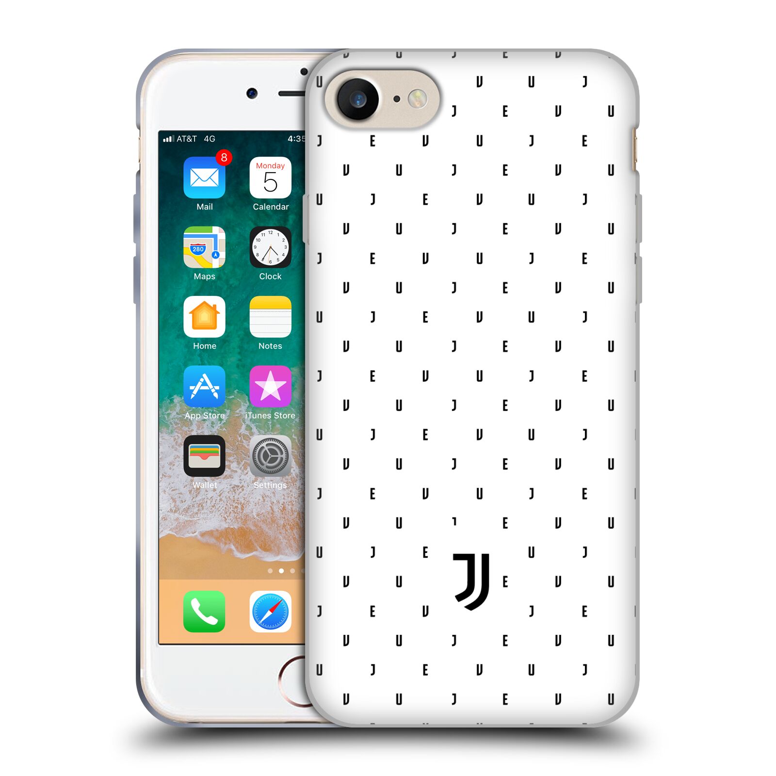 Silikonové pouzdro na mobil Apple iPhone 7 - Head Case - Juventus FC - Nové logo - Decentní (Silikonový kryt či obal na mobilní telefon s motivem Juventus FC - Nové logo - Decentní pro Apple iPhone 7)