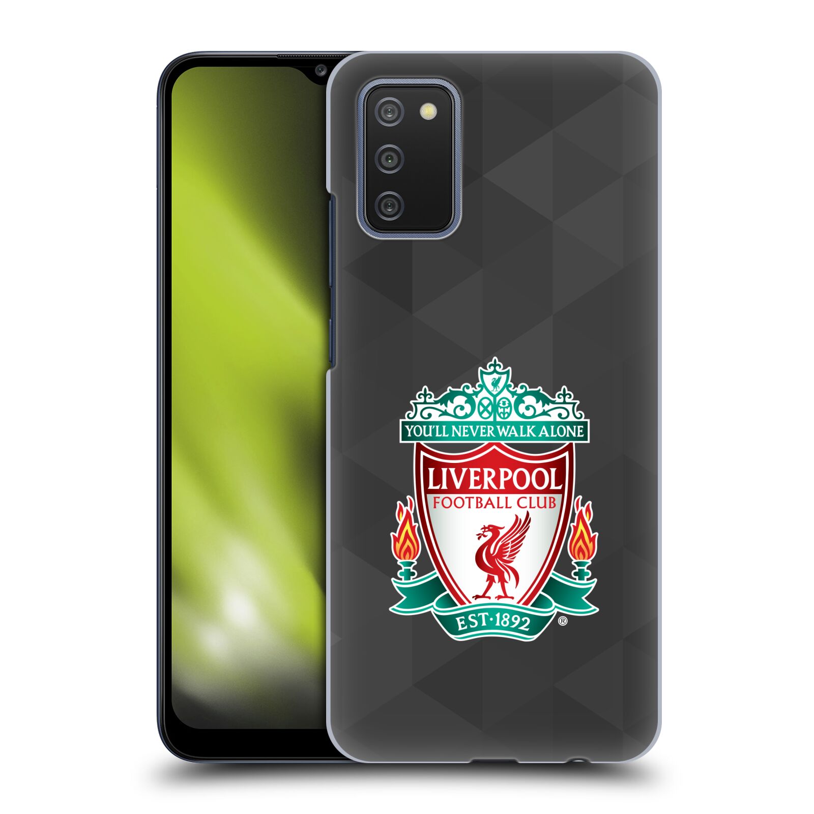 Plastové pouzdro na mobil Samsung Galaxy A02s - Head Case - ZNAK LIVERPOOL FC OFFICIAL GEOMETRIC BLACK