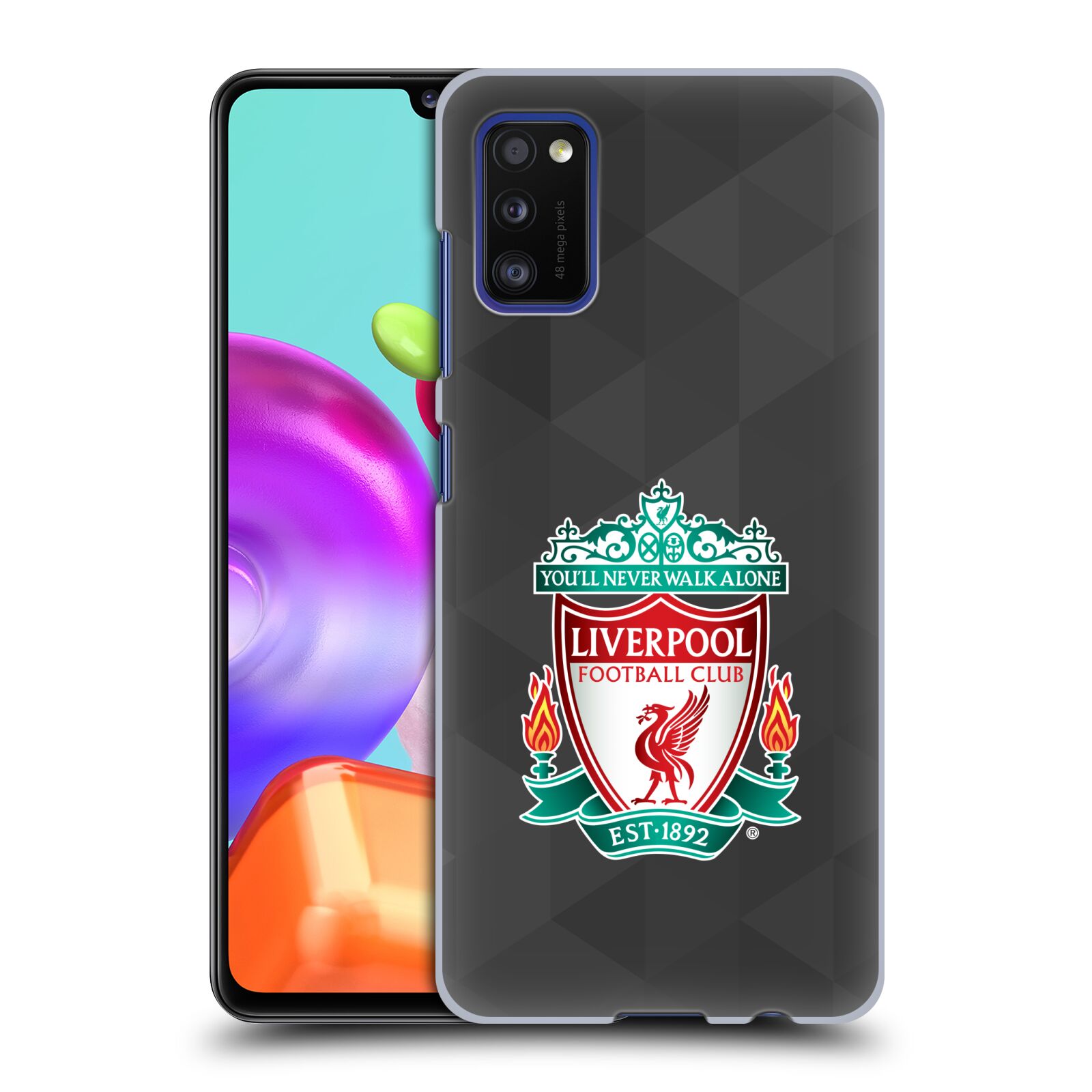 Plastové pouzdro na mobil Samsung Galaxy A41 - Head Case - ZNAK LIVERPOOL FC OFFICIAL GEOMETRIC BLACK