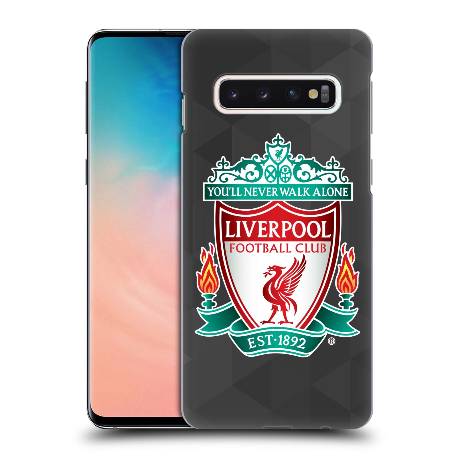 Plastové pouzdro na mobil Samsung Galaxy S10 - Head Case - ZNAK LIVERPOOL FC OFFICIAL GEOMETRIC BLACK