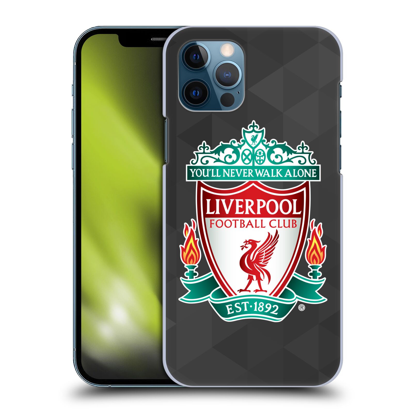 Plastové pouzdro na mobil Apple iPhone 12 / 12 Pro - Head Case - ZNAK LIVERPOOL FC OFFICIAL GEOMETRIC BLACK