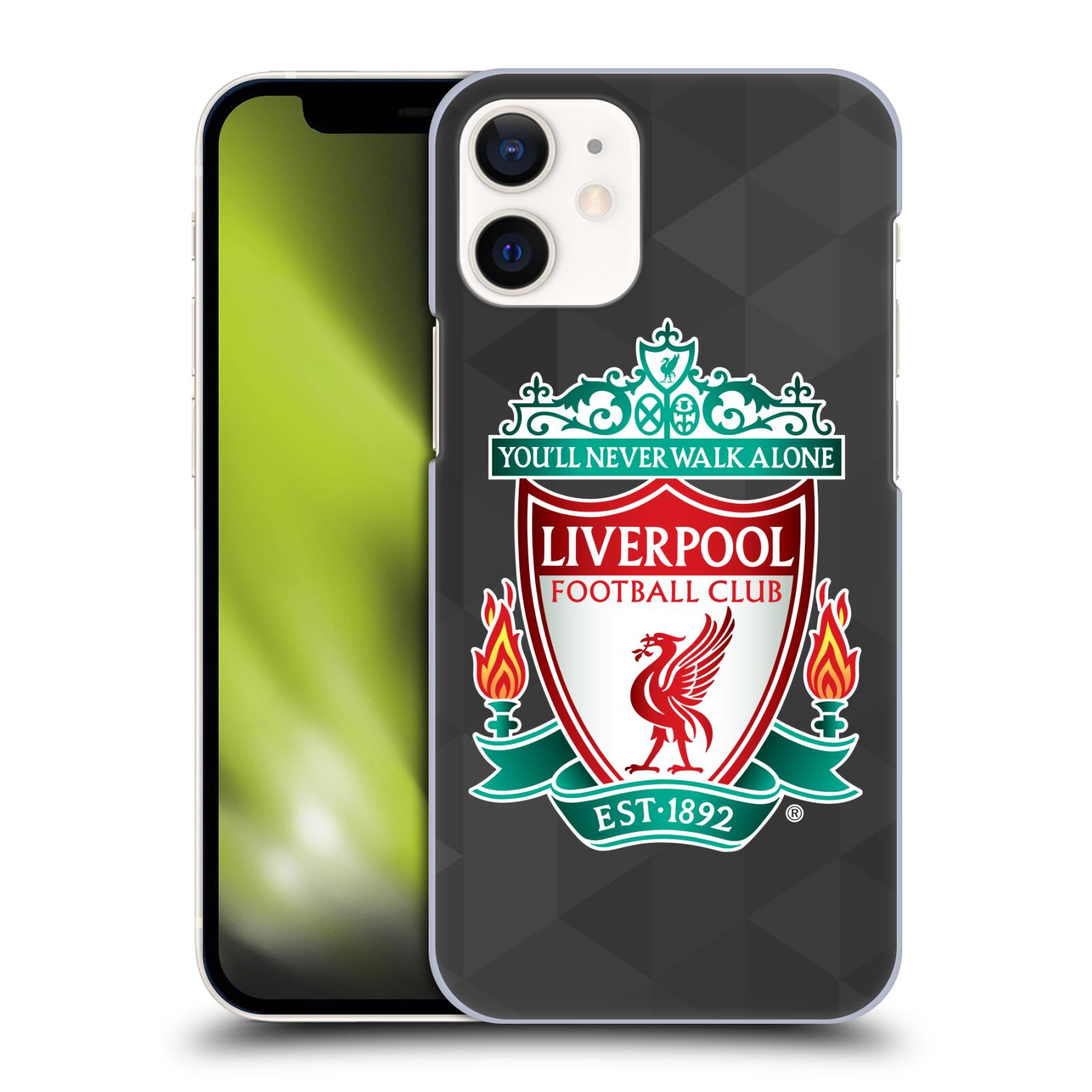 Plastové pouzdro na mobil Apple iPhone 12 Mini - Head Case - ZNAK LIVERPOOL FC OFFICIAL GEOMETRIC BLACK