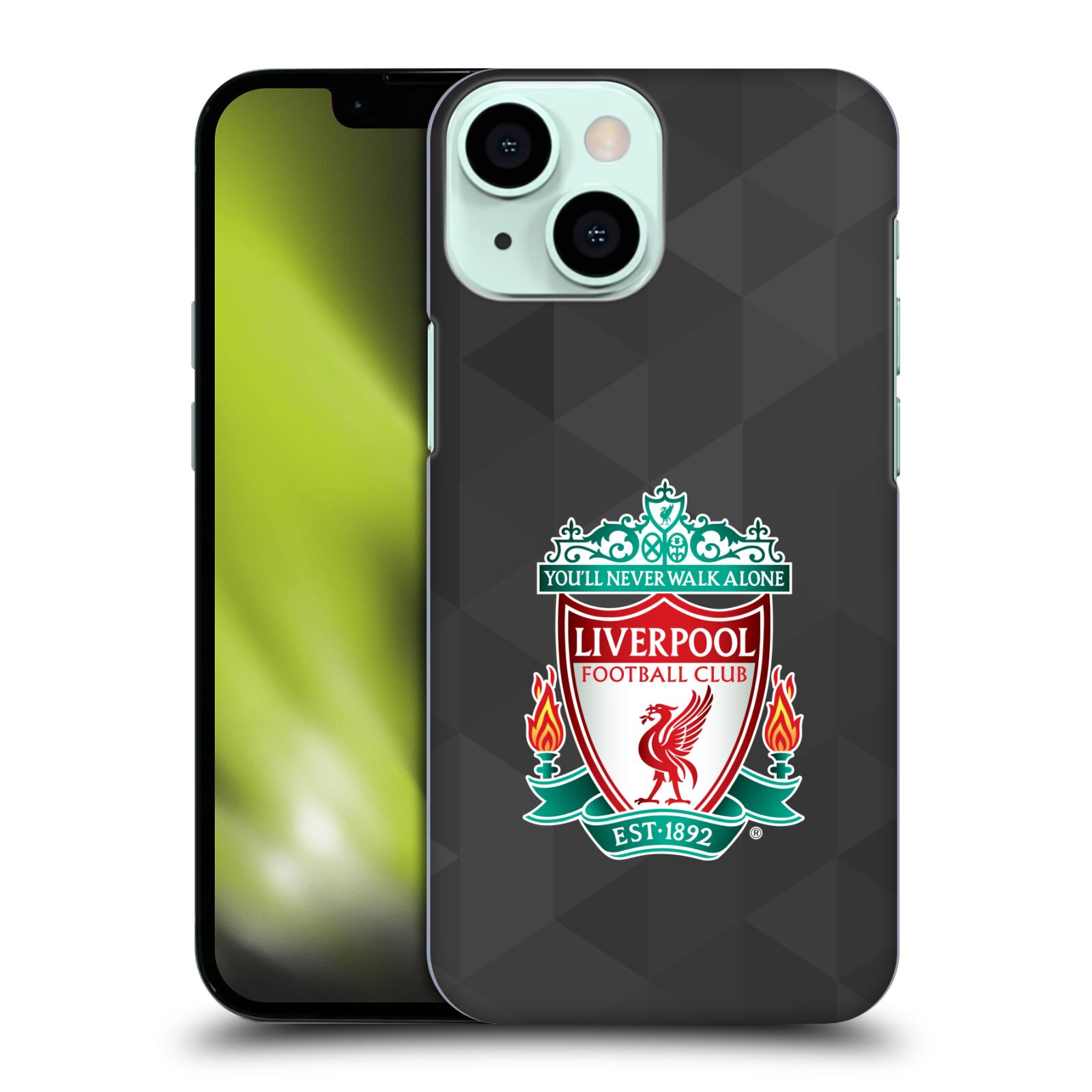 Plastové pouzdro na mobil Apple iPhone 13 Mini - Head Case - ZNAK LIVERPOOL FC OFFICIAL GEOMETRIC BLACK (Plastový kryt, pouzdro, obal na mobilní telefon Apple iPhone 13 Mini s motivem ZNAK LIVERPOOL FC OFFICIAL GEOMETRIC BLACK)