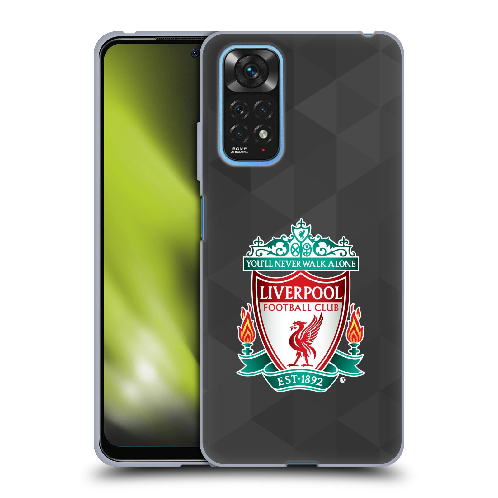 Silikonové pouzdro na mobil Xiaomi Redmi Note 11 / 11S - Head Case - ZNAK LIVERPOOL FC OFFICIAL GEOMETRIC BLACK - AKCE (Silikonový kryt, obal, pouzdro na mobilní telefon Xiaomi Redmi Note 11S / Xiaomi Redmi Note 11 s motivem ZNAK LIVERPOOL FC OFFICIAL)