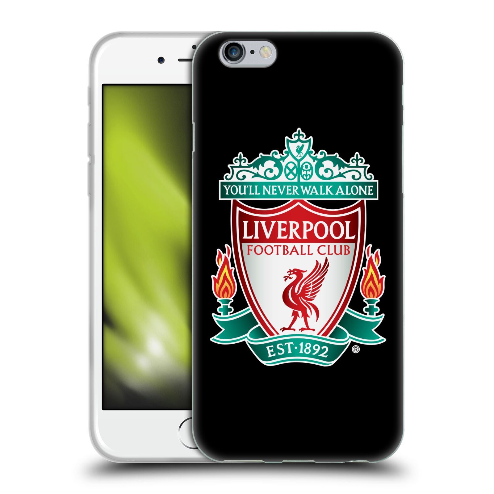 Silikonové pouzdro na mobil Apple iPhone 6 HEAD CASE ZNAK LIVERPOOL FC OFFICIAL BLACK (Silikonový kryt či obal na mobilní telefon Liverpool FC Official pro Apple iPhone 6)