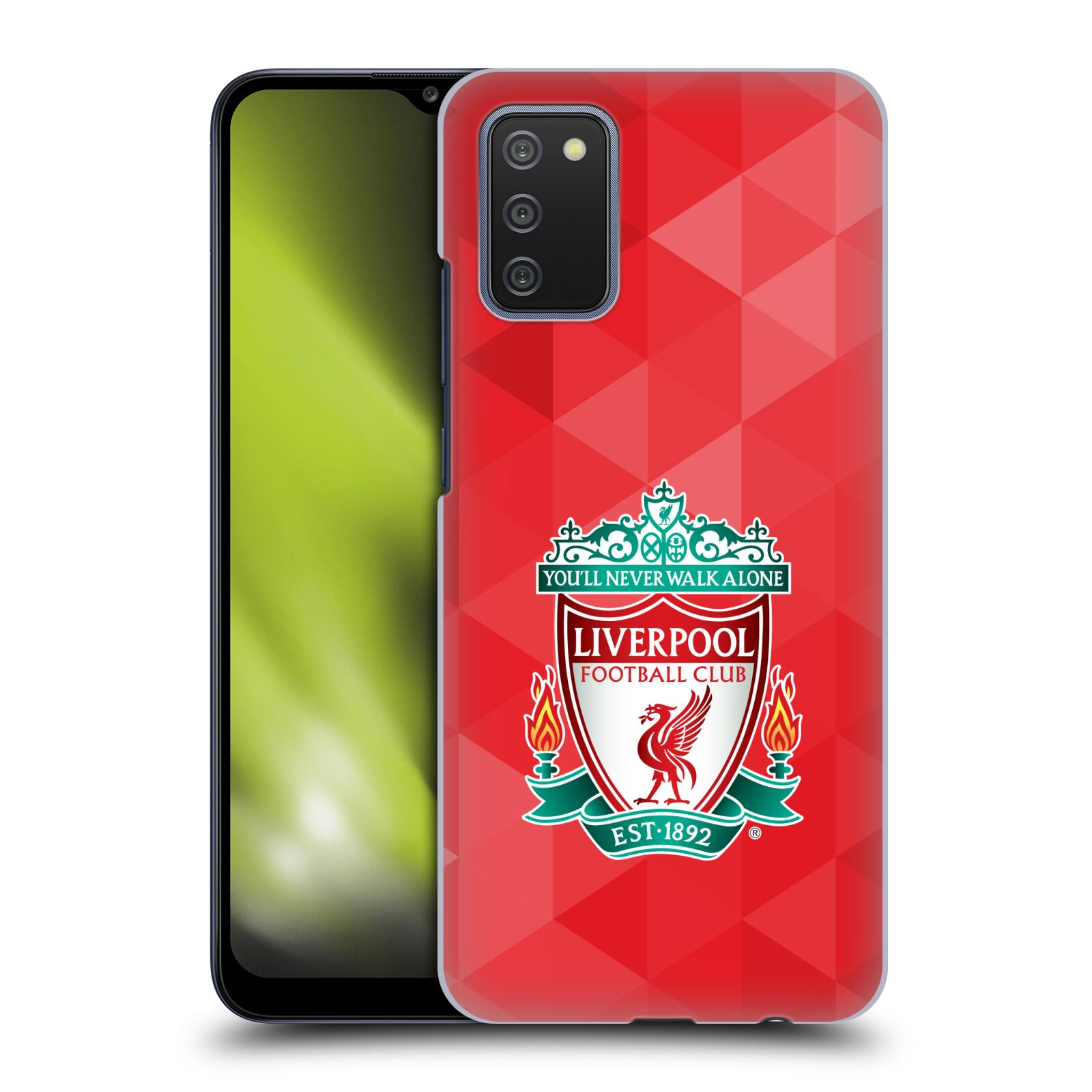 Plastové pouzdro na mobil Samsung Galaxy A02s - Head Case - ZNAK LIVERPOOL FC OFFICIAL GEOMETRIC RED
