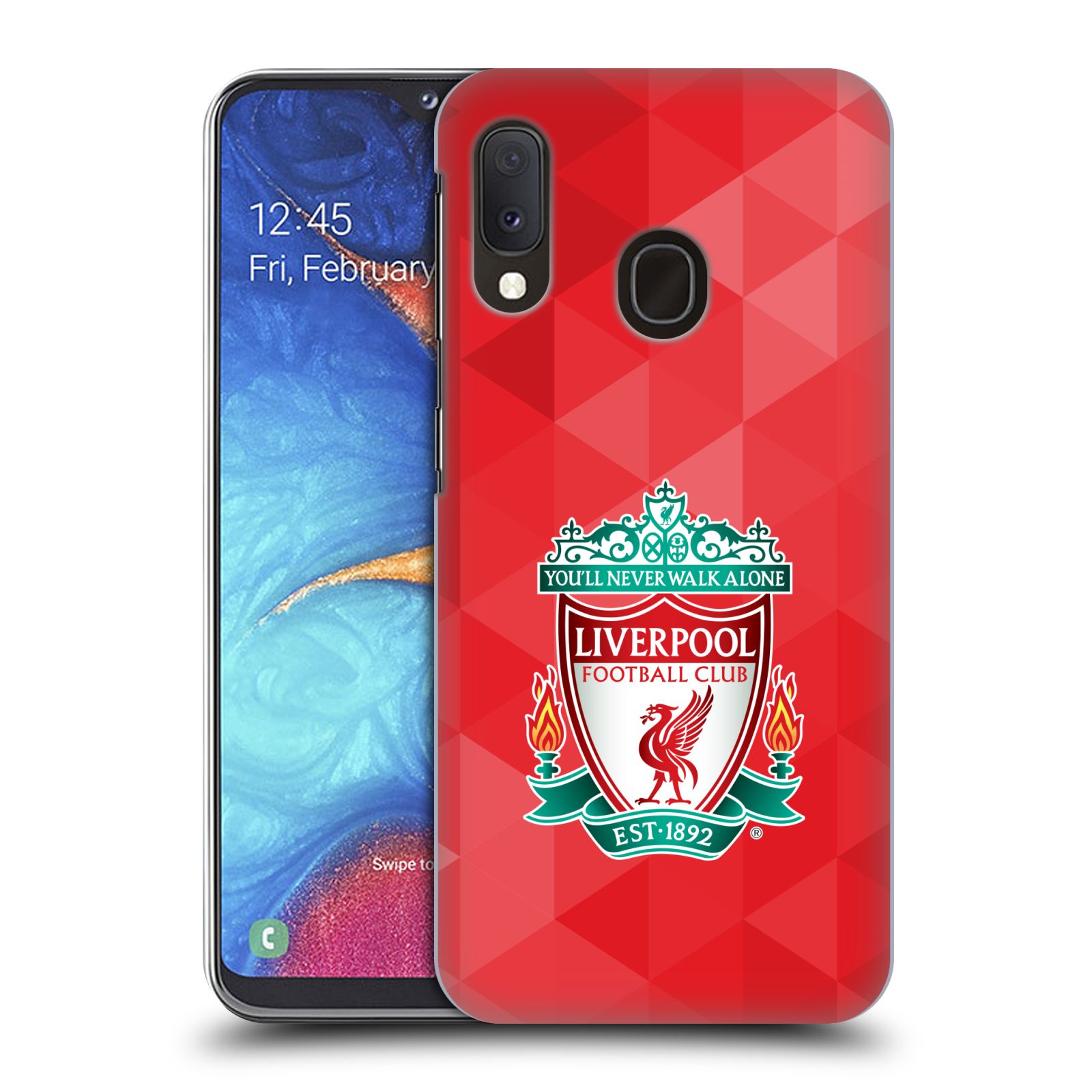 Plastové pouzdro na mobil Samsung Galaxy A20e - Head Case - ZNAK LIVERPOOL FC OFFICIAL GEOMETRIC RED (Plastový kryt, pouzdro, obal na mobilní telefon Samsung Galaxy A20e A202F Dual SIM s motivem ZNAK LIVERPOOL FC OFFICIAL GEOMETRIC RED)