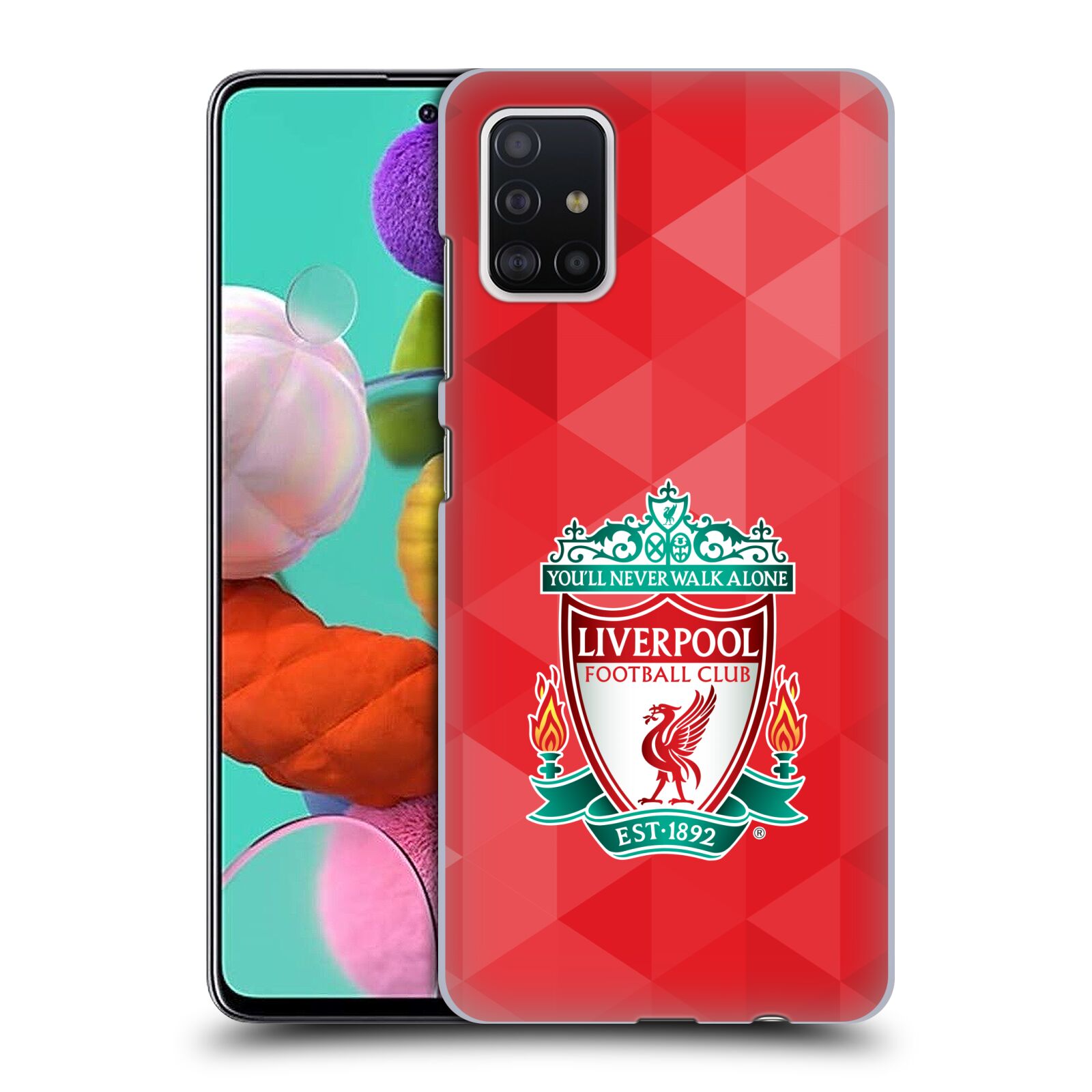 Plastové pouzdro na mobil Samsung Galaxy A51 - Head Case - ZNAK LIVERPOOL FC OFFICIAL GEOMETRIC RED (Plastový kryt, pouzdro, obal na mobilní telefon Samsung Galaxy A51 A515F Dual SIM s motivem ZNAK LIVERPOOL FC OFFICIAL GEOMETRIC RED)