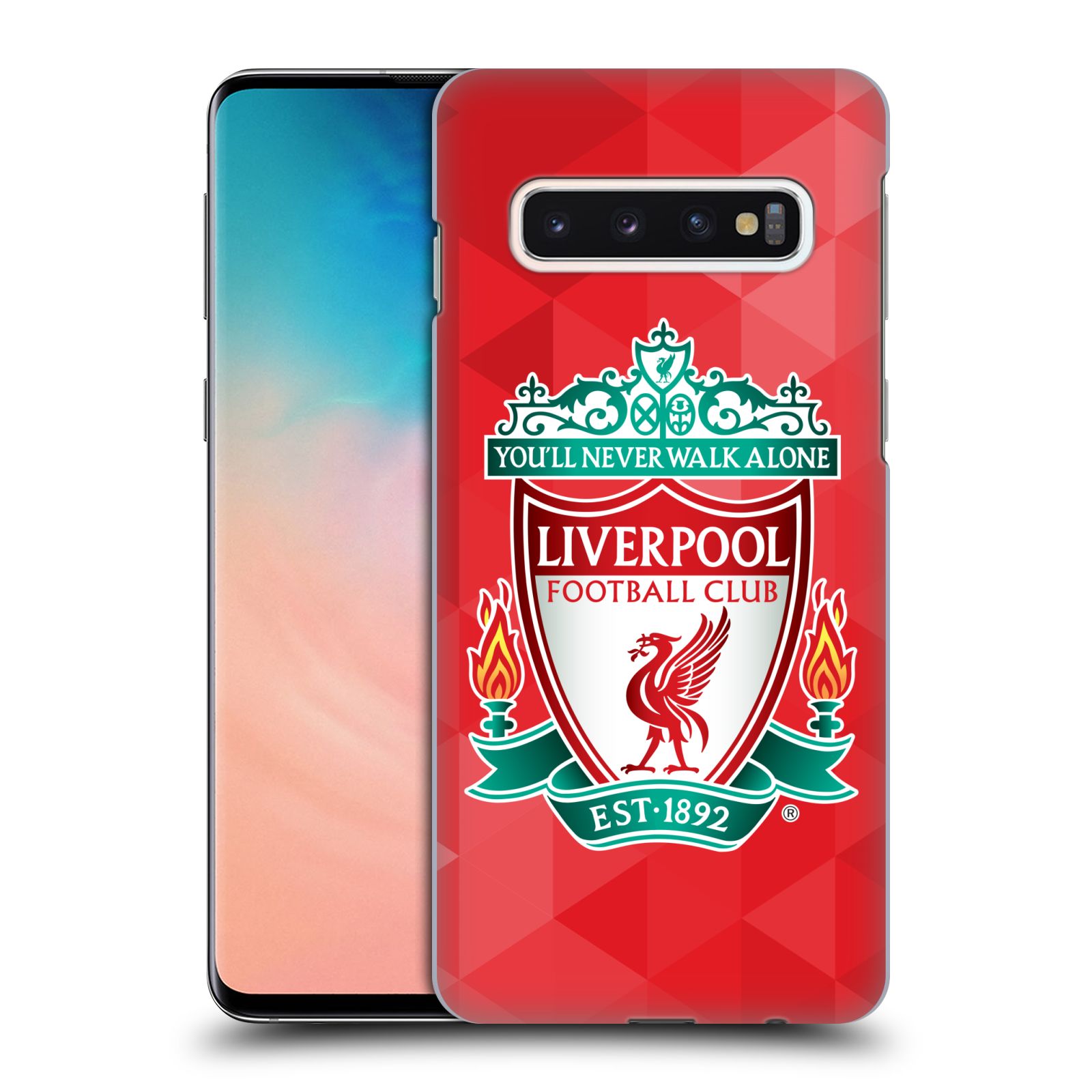 Plastové pouzdro na mobil Samsung Galaxy S10 - Head Case - ZNAK LIVERPOOL FC OFFICIAL GEOMETRIC RED