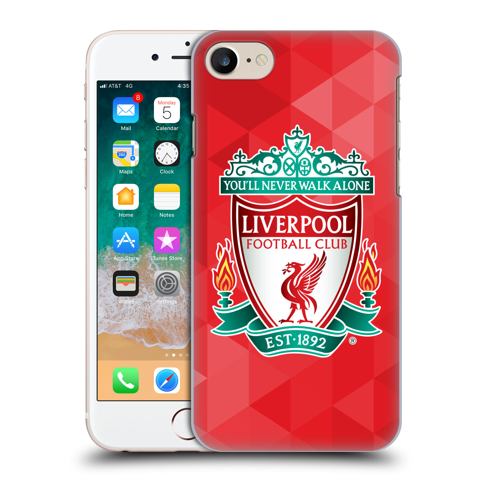 Plastové pouzdro na mobil Apple iPhone 7 HEAD CASE ZNAK LIVERPOOL FC OFFICIAL GEOMETRIC RED (Plastový kryt či obal na mobilní telefon Liverpool FC Official pro Apple iPhone 7)