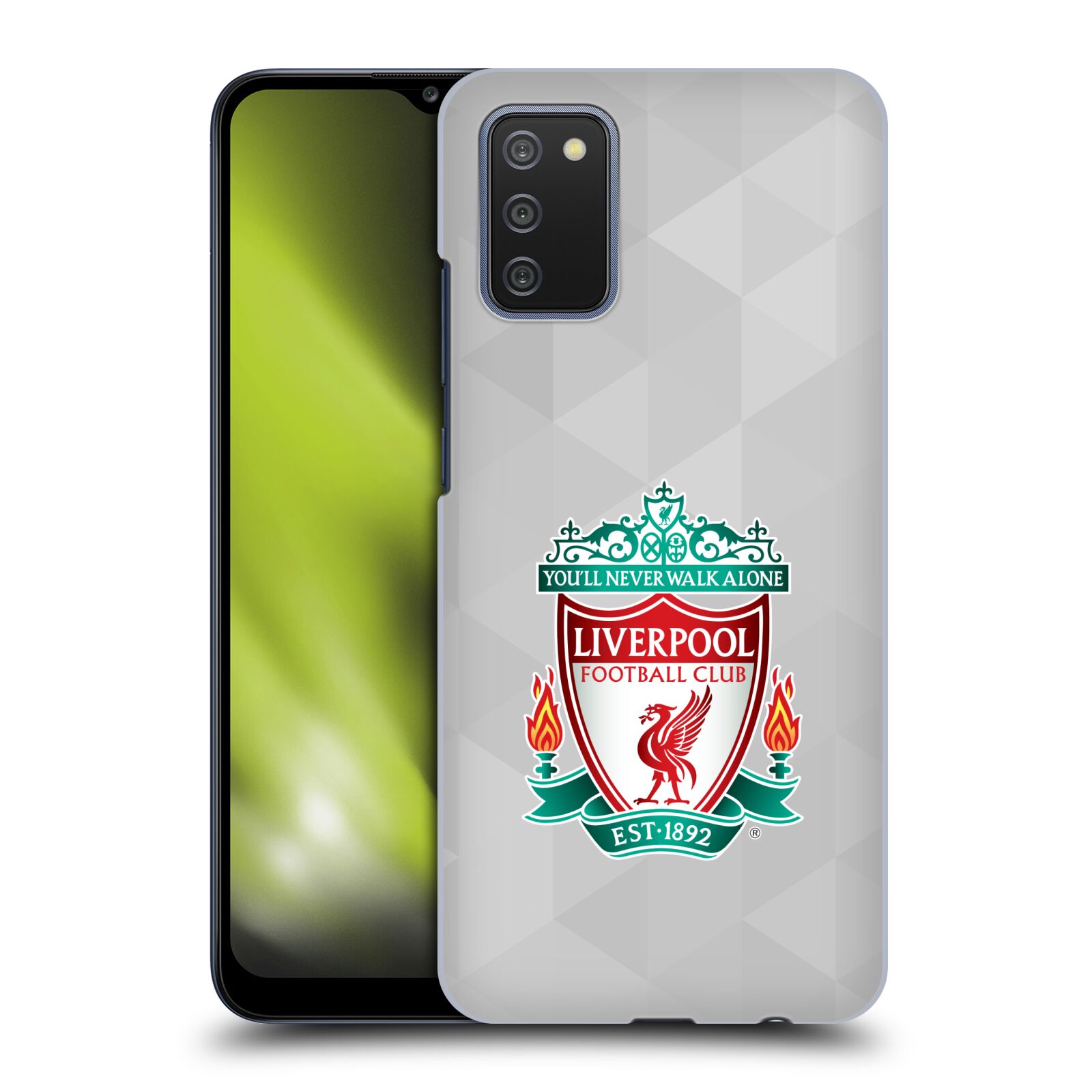 Plastové pouzdro na mobil Samsung Galaxy A02s - Head Case - ZNAK LIVERPOOL FC OFFICIAL GEOMETRIC WHITE