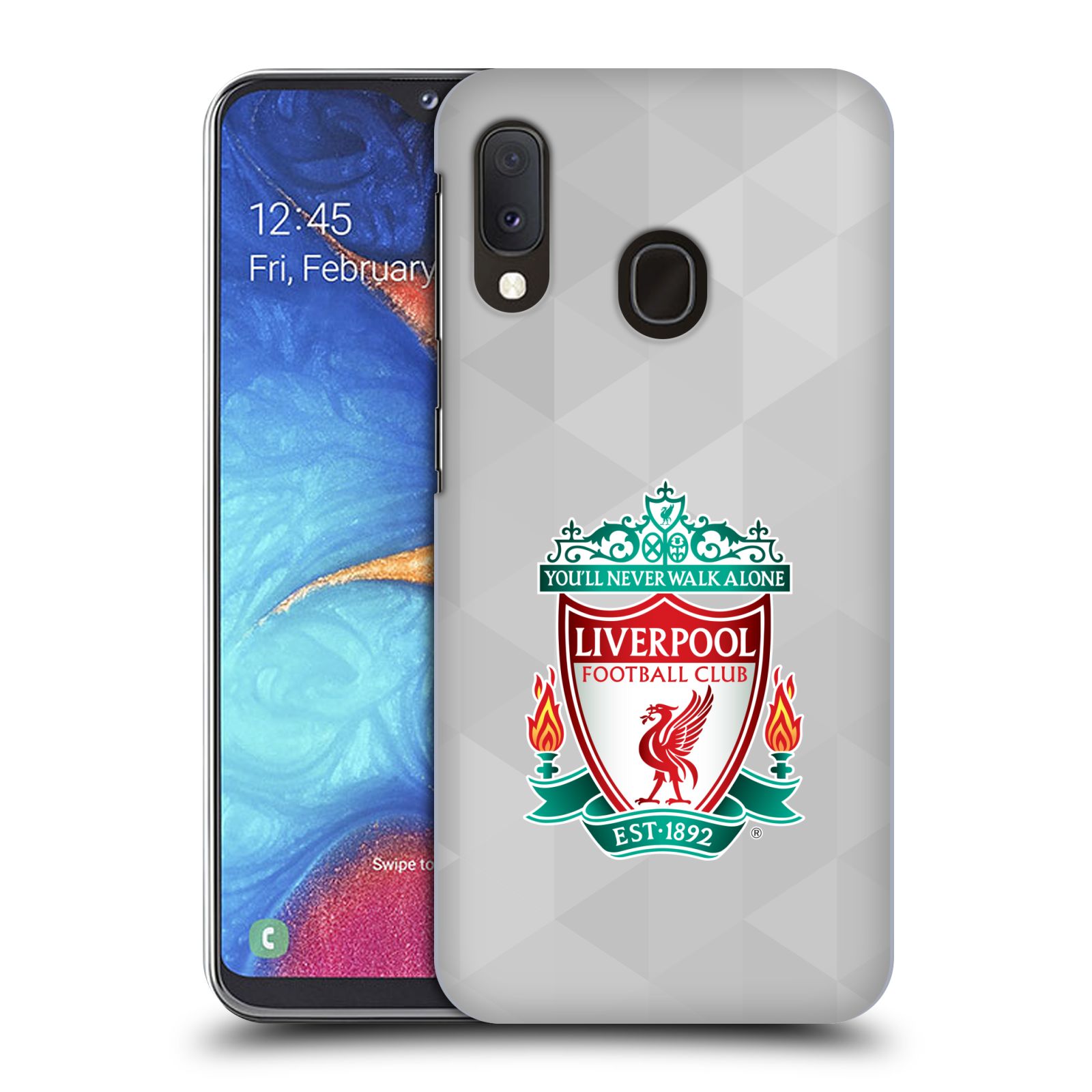 Plastové pouzdro na mobil Samsung Galaxy A20e - Head Case - ZNAK LIVERPOOL FC OFFICIAL GEOMETRIC WHITE