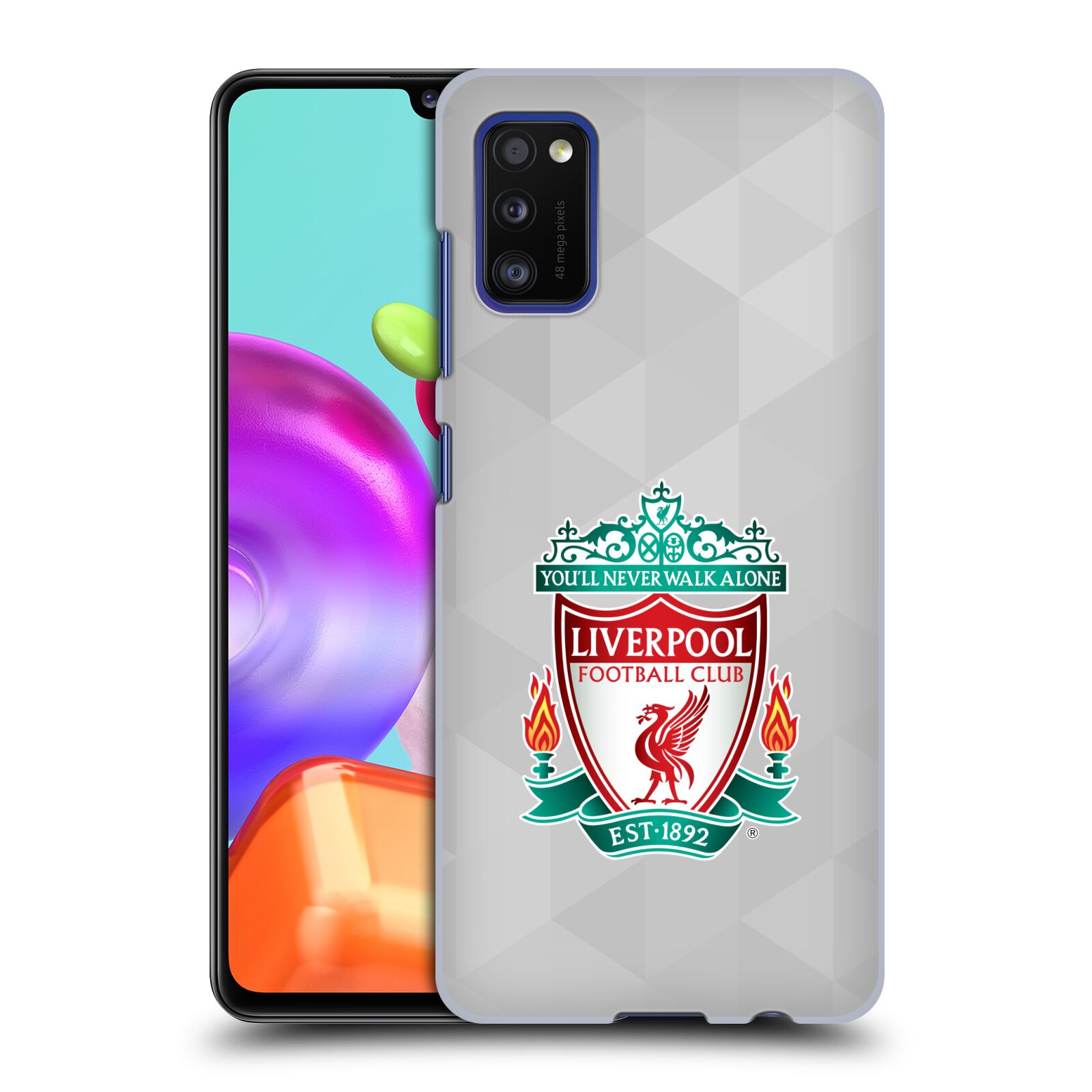 Plastové pouzdro na mobil Samsung Galaxy A41 - Head Case - ZNAK LIVERPOOL FC OFFICIAL GEOMETRIC WHITE