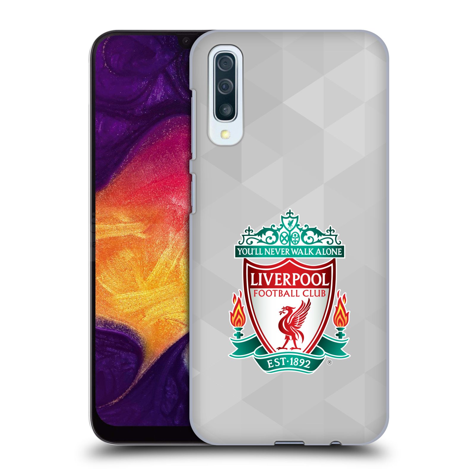 Plastové pouzdro na mobil Samsung Galaxy A50 / A30s - Head Case - ZNAK LIVERPOOL FC OFFICIAL GEOMETRIC WHITE