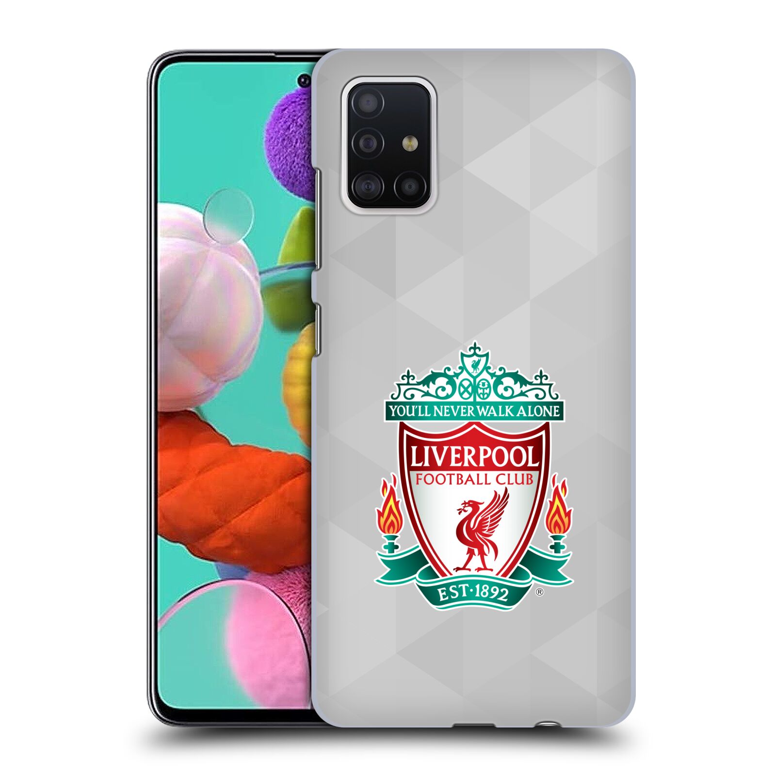 Plastové pouzdro na mobil Samsung Galaxy A51 - Head Case - ZNAK LIVERPOOL FC OFFICIAL GEOMETRIC WHITE
