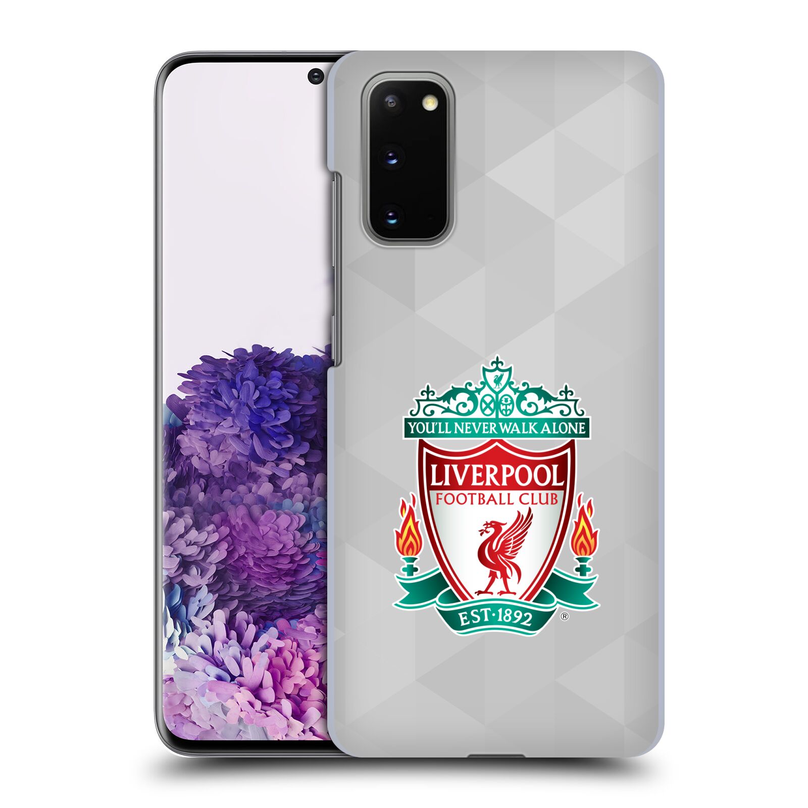 Plastové pouzdro na mobil Samsung Galaxy S20 - Head Case - ZNAK LIVERPOOL FC OFFICIAL GEOMETRIC WHITE (Plastový kryt, pouzdro, obal na mobilní telefon Samsung Galaxy S20 s motivem ZNAK LIVERPOOL FC OFFICIAL GEOMETRIC WHITE)