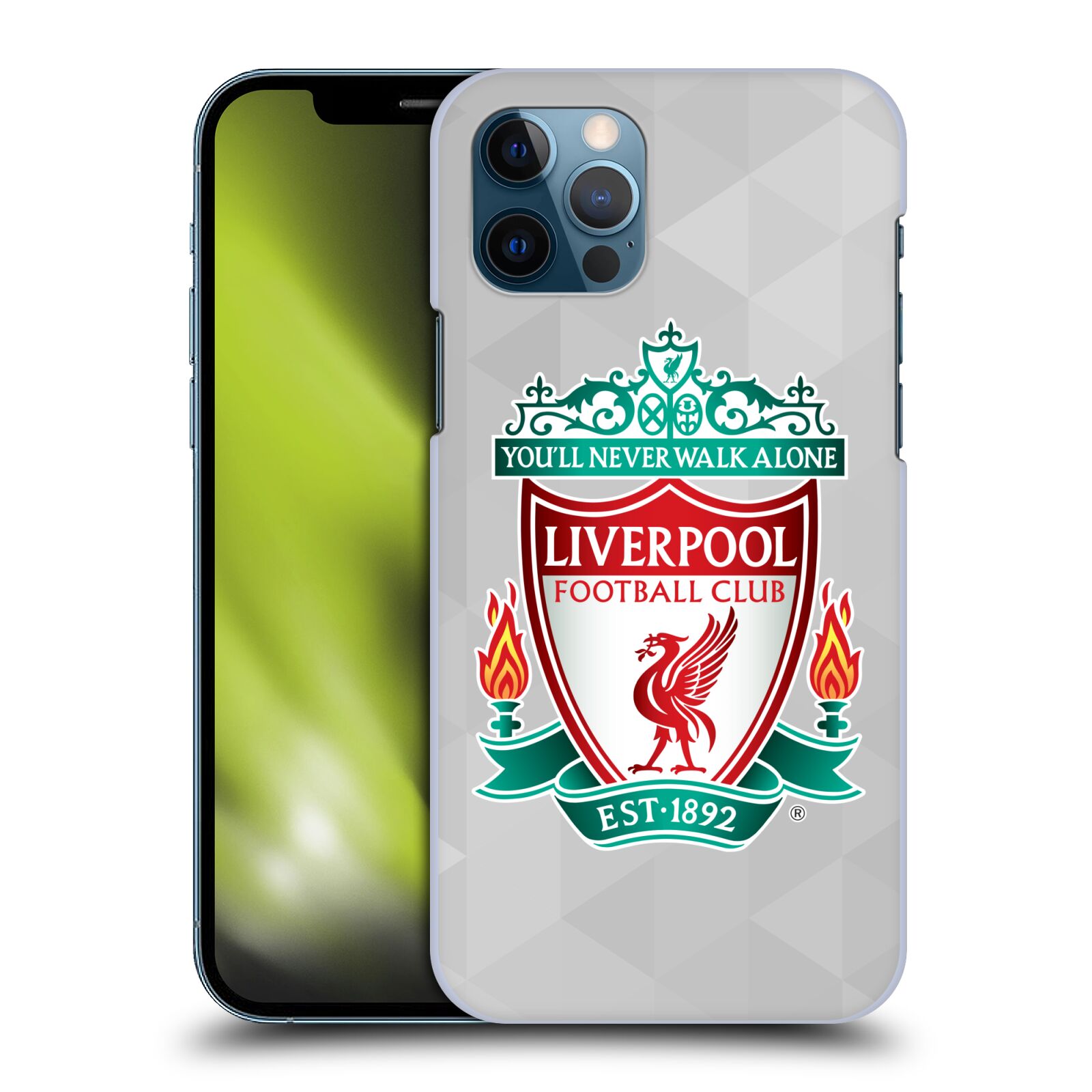 Plastové pouzdro na mobil Apple iPhone 12 / 12 Pro - Head Case - ZNAK LIVERPOOL FC OFFICIAL GEOMETRIC WHITE