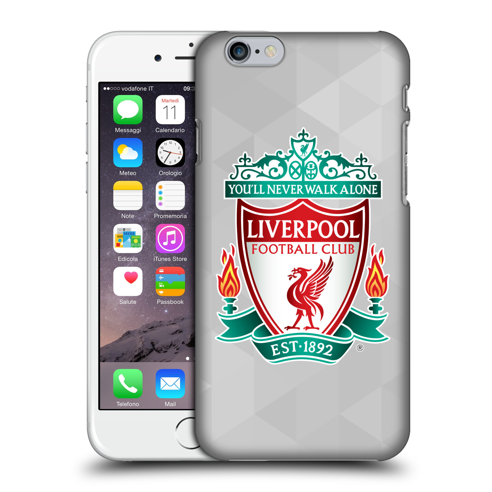 Plastové pouzdro na mobil Apple iPhone 6 HEAD CASE ZNAK LIVERPOOL FC OFFICIAL GEOMETRIC WHITE (Kryt či obal na mobilní telefon Liverpool FC Official pro Apple iPhone 6)