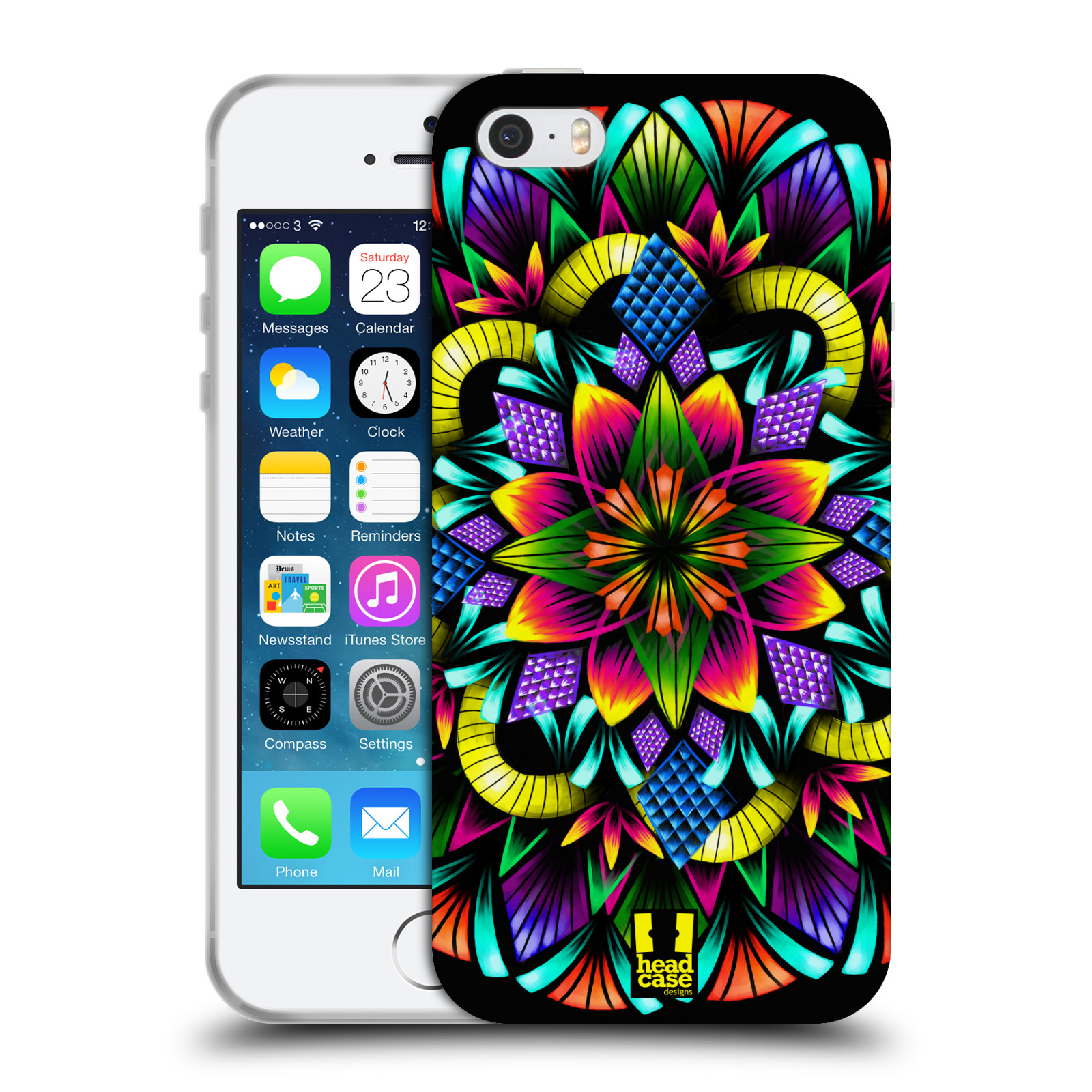 Silikonové pouzdro na mobil Apple iPhone 5, 5S, SE - Head Case - Květina mandala (Silikonový kryt, obal, pouzdro na mobilní telefon Apple iPhone SE, 5S a 5 s motivem Květina mandala)