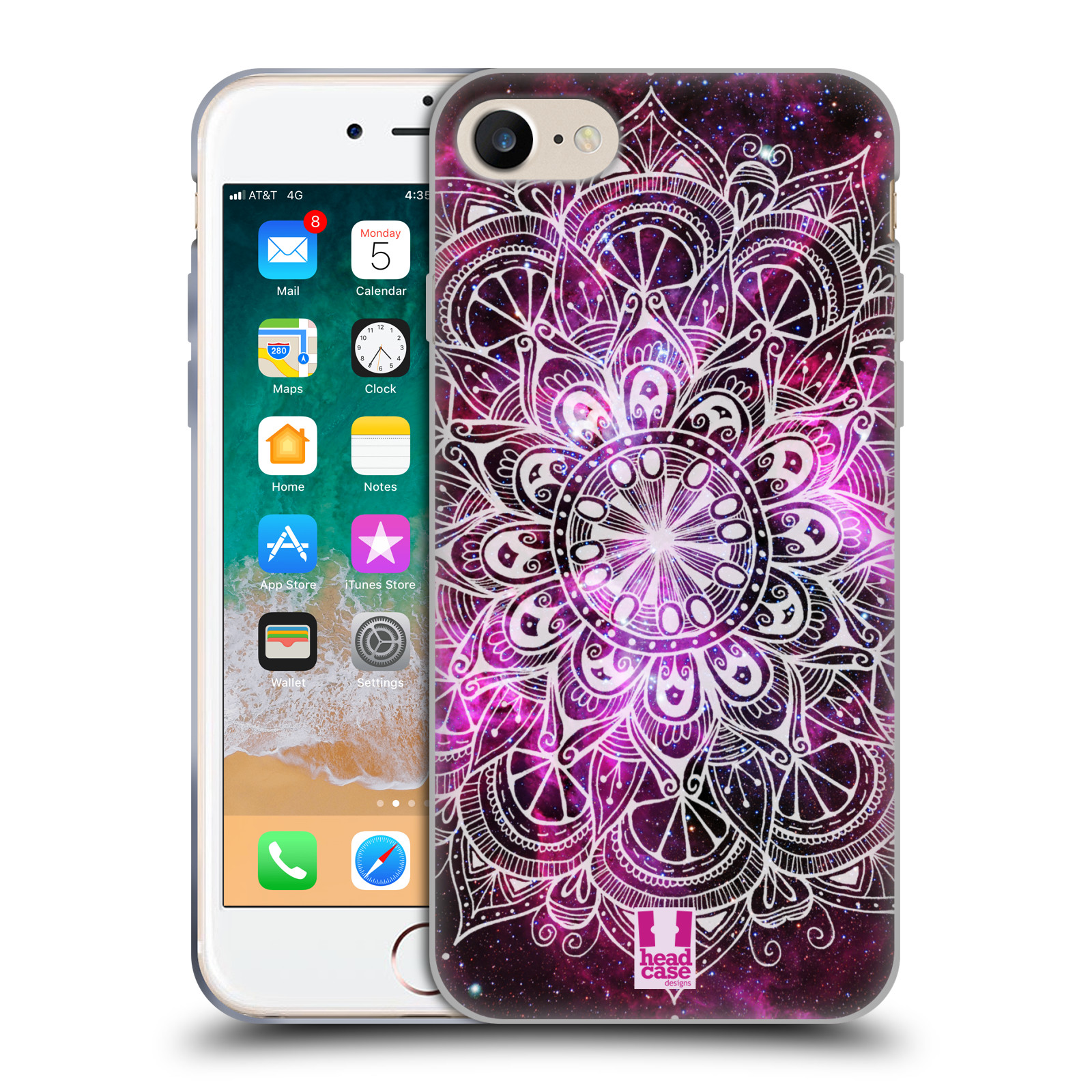 Silikonové pouzdro na mobil Apple iPhone 7 HEAD CASE Mandala Doodle Nebula (Silikonový kryt či obal na mobilní telefon Apple iPhone 7)