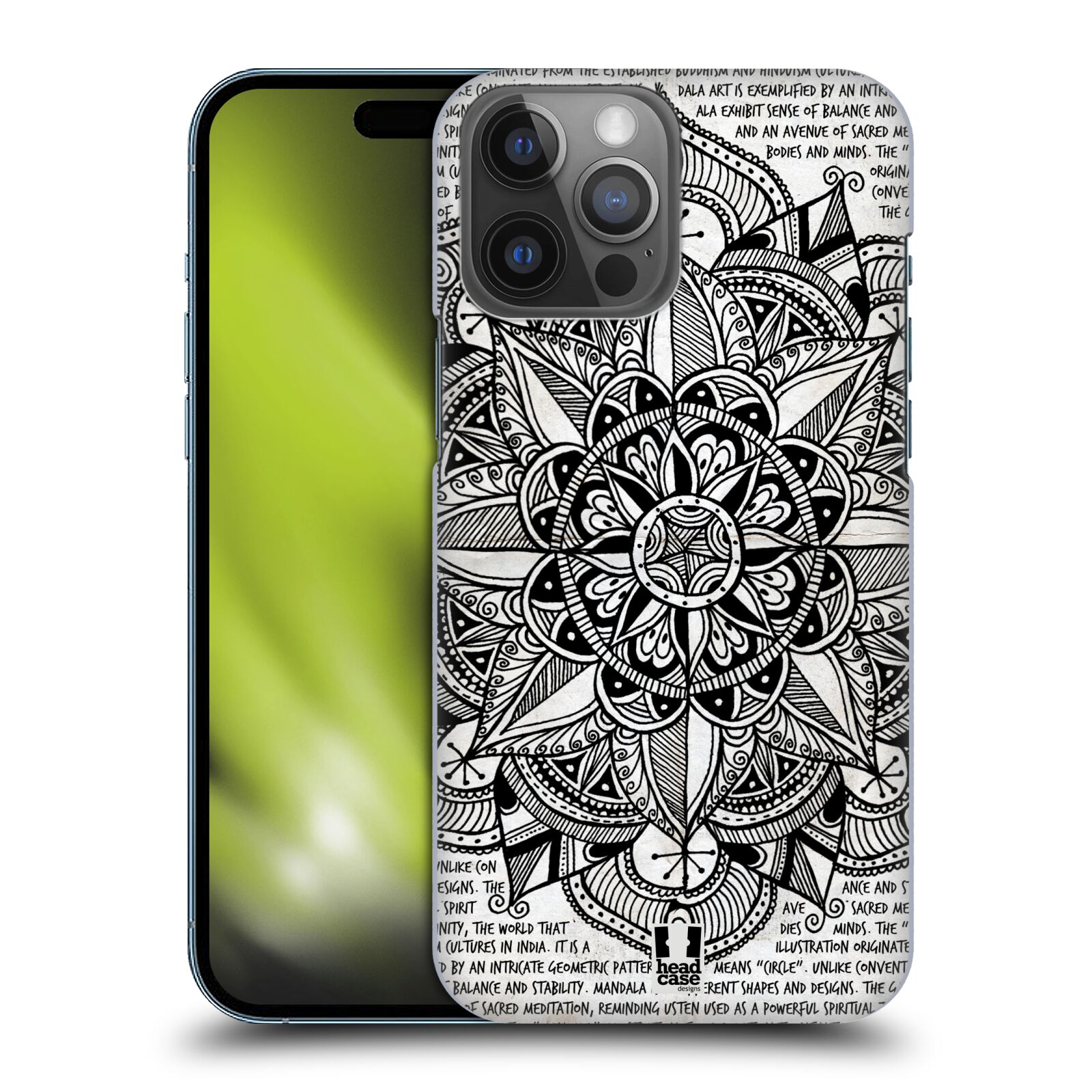 Plastové pouzdro na mobil Apple iPhone 14 Pro Max - Head Case - Mandala Doodle Paper