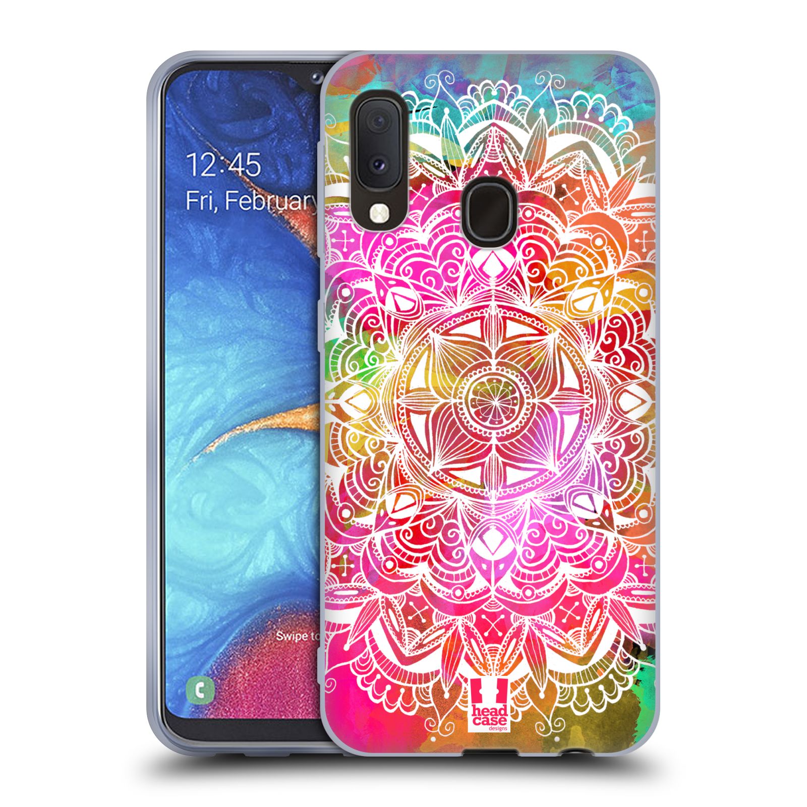 Silikonové pouzdro na mobil Samsung Galaxy A20e - Head Case - Mandala Doodle Watercolour (Silikonový kryt, obal, pouzdro na mobilní telefon Samsung Galaxy A20e A202F Dual SIM s motivem Mandala Doodle Watercolour)