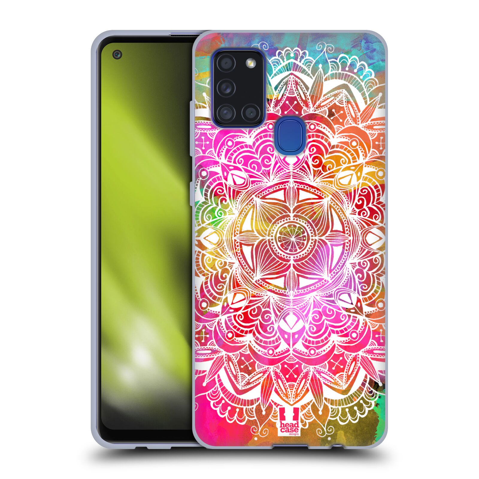 Silikonové pouzdro na mobil Samsung Galaxy A21s - Head Case - Mandala Doodle Watercolour (Silikonový kryt, obal, pouzdro na mobilní telefon Samsung Galaxy A21s SM-A217F s motivem Mandala Doodle Watercolour)