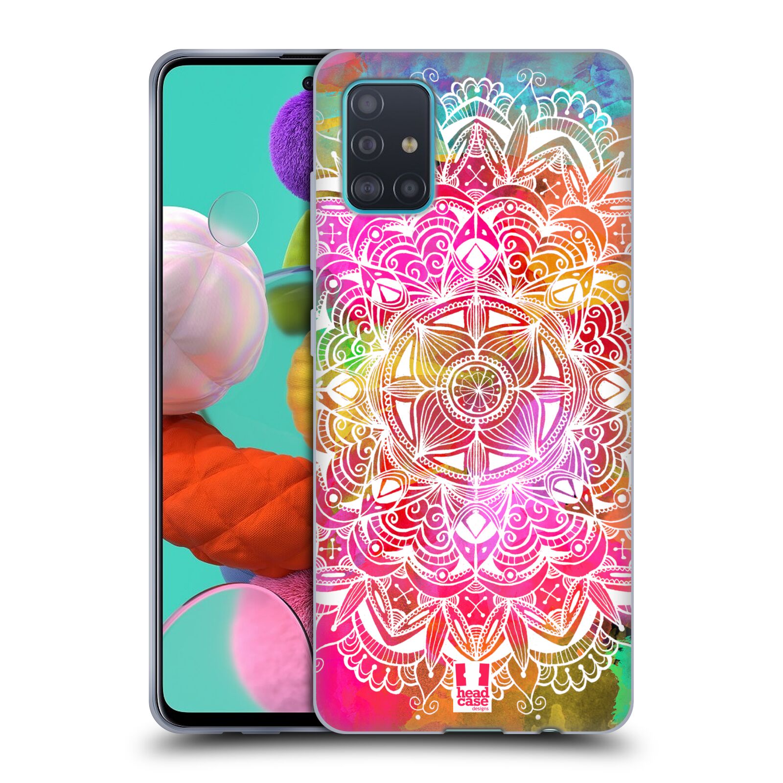 Silikonové pouzdro na mobil Samsung Galaxy A51 - Head Case - Mandala Doodle Watercolour (Silikonový kryt, obal, pouzdro na mobilní telefon Samsung Galaxy A51 A515F Dual SIM s motivem Mandala Doodle Watercolour)