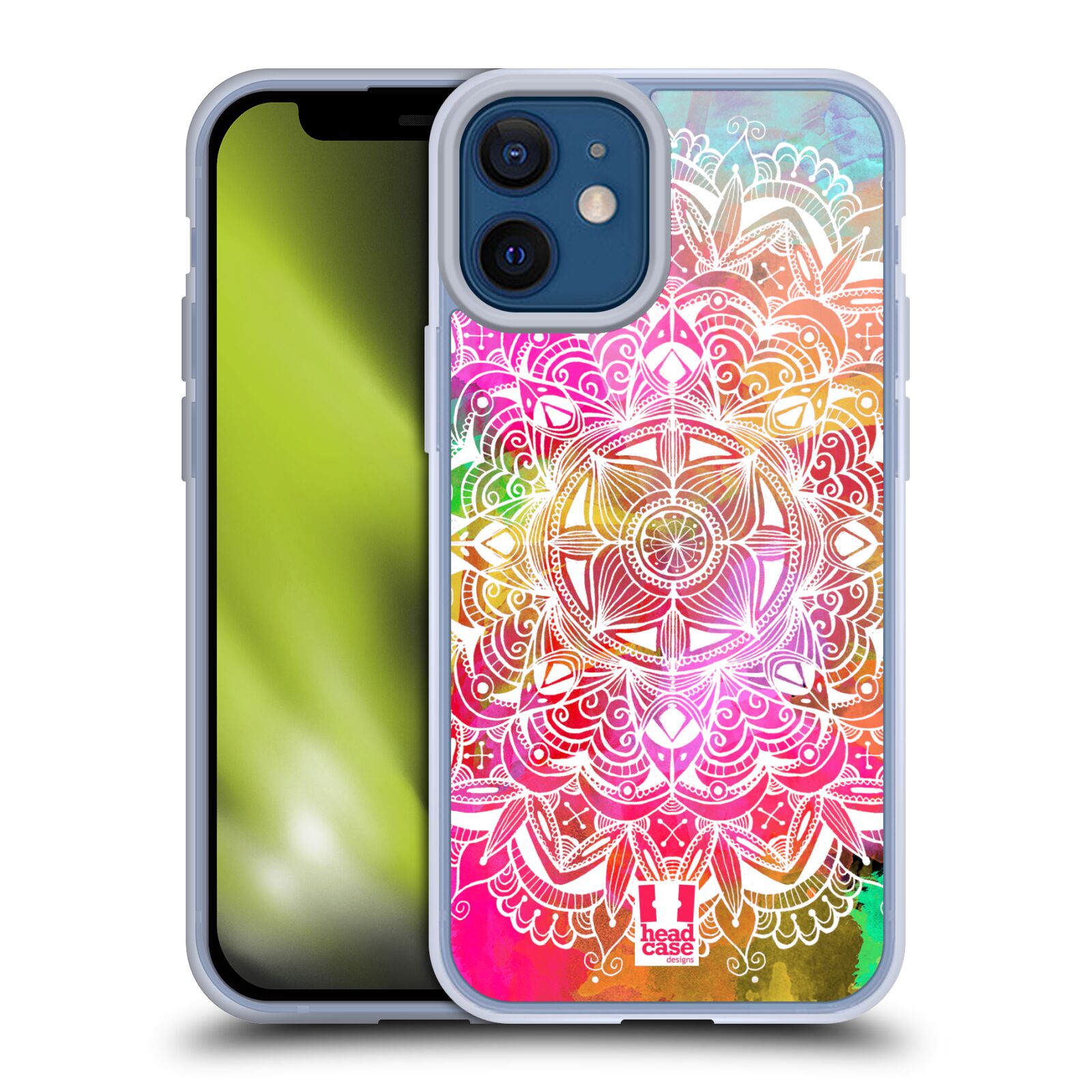 Silikonové pouzdro na mobil Apple iPhone 12 Mini - Head Case - Mandala Doodle Watercolour (Silikonový kryt, obal, pouzdro na mobilní telefon Apple iPhone 12 Mini (5,4") s motivem Mandala Doodle Watercolour)