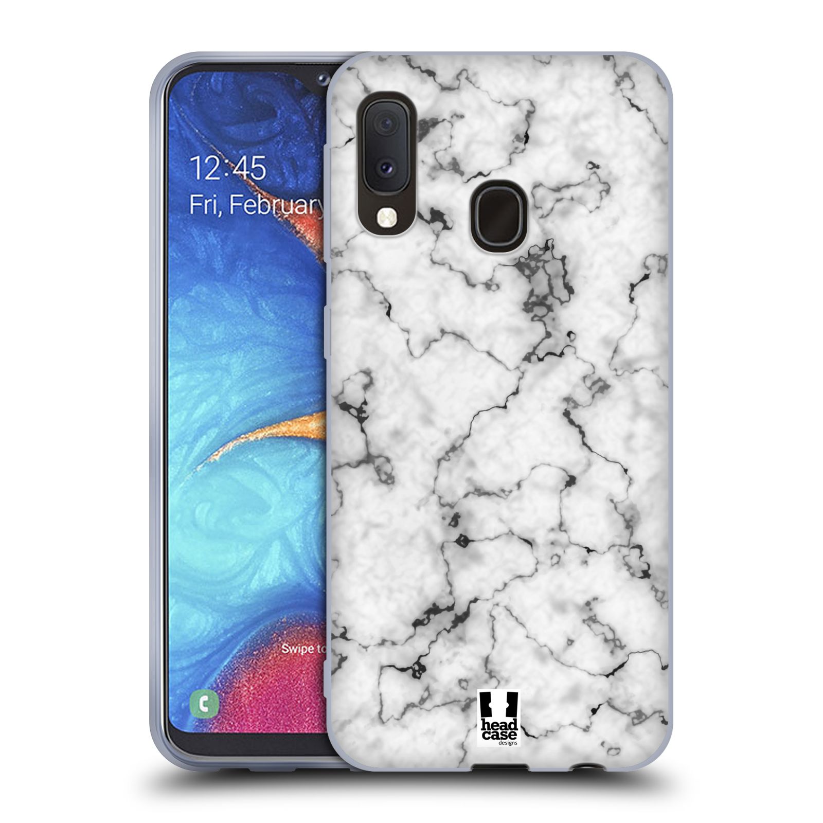Silikonové pouzdro na mobil Samsung Galaxy A20e - Head Case - Bílý mramor (Silikonový kryt či obal na mobilní telefon s motivem Bílý mramor pro Samsung Galaxy A20e A202F Dual SIM)