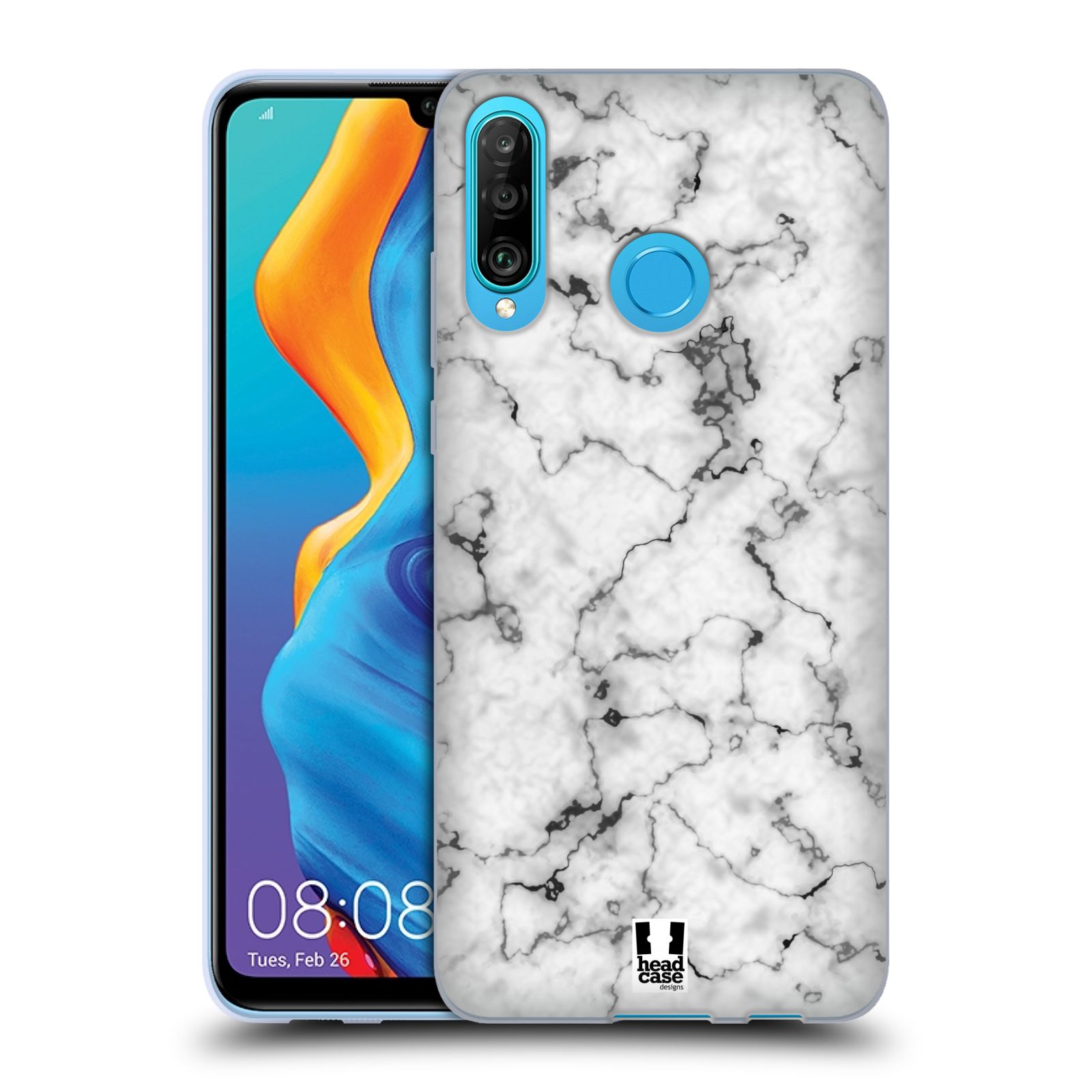 Silikonové pouzdro na mobil Huawei P30 Lite - Head Case - Bílý mramor (Silikonový kryt či obal na mobilní telefon s motivem Bílý mramor pro Huawei P30 Lite Dual Sim (MAR-L01A, MAR-L21A, MAR-LX1A))