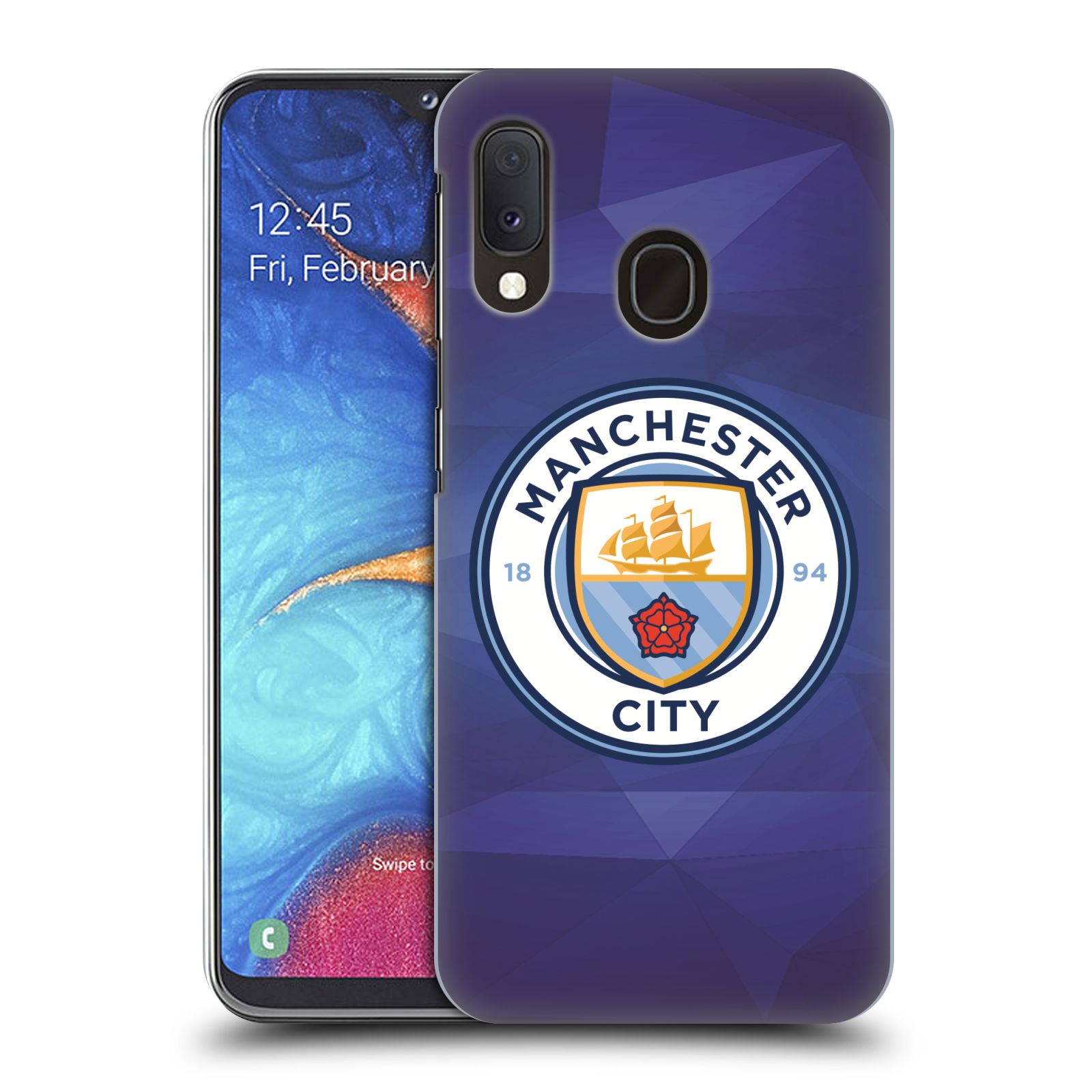Plastové pouzdro na mobil Samsung Galaxy A20e - Head Case - Manchester City FC - Modré nové logo