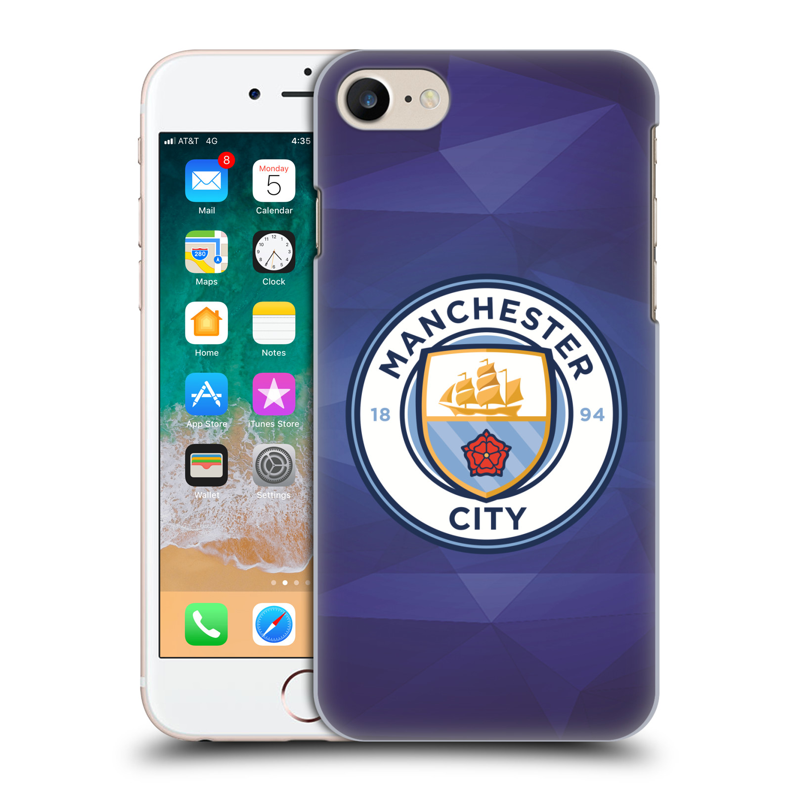 Plastové pouzdro na mobil Apple iPhone SE 2022 / SE 2020 - Head Case - Manchester City FC - Modré nové logo